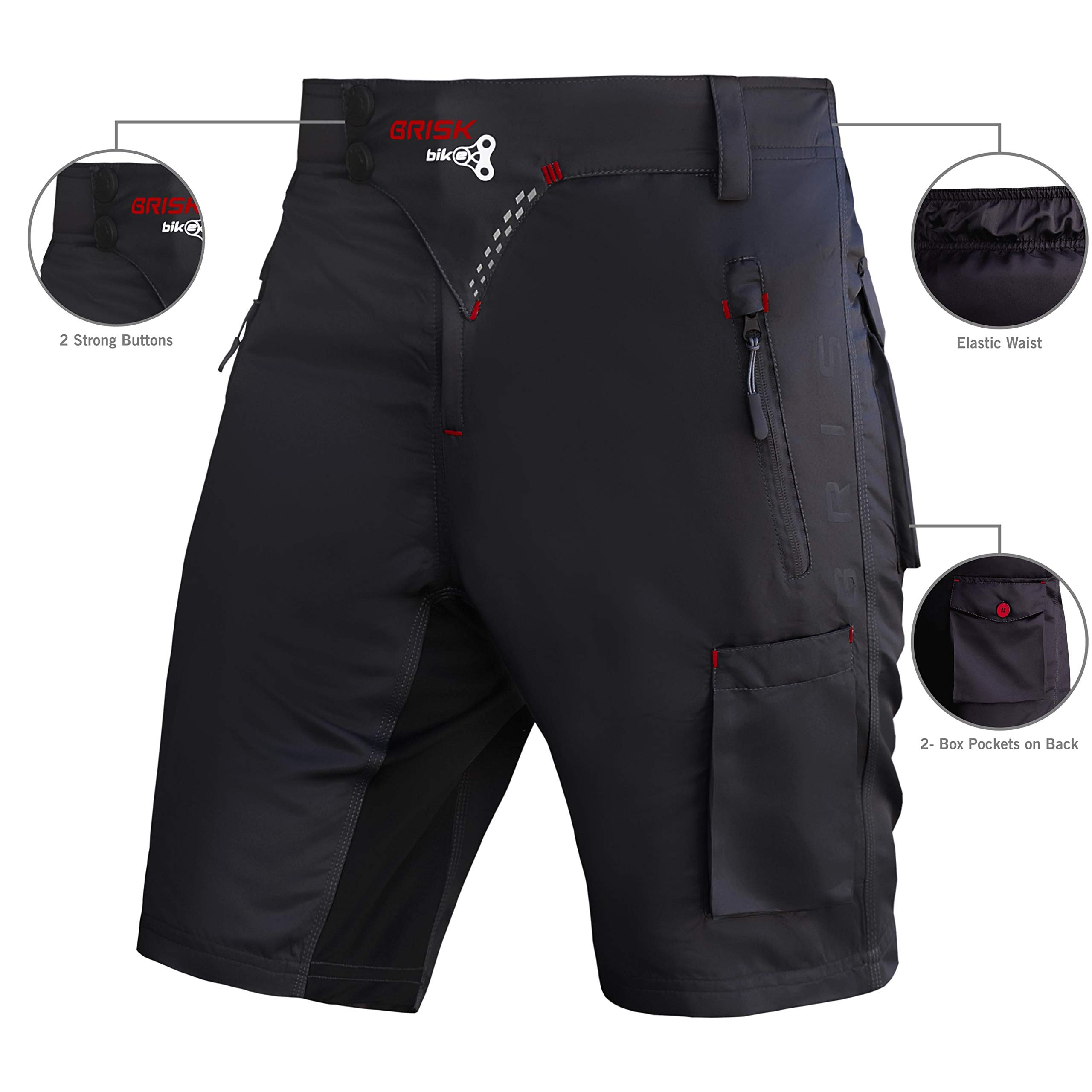 Męskie spodenki kolarskie Brisk Bikini Wyściełane Luźny Krój Lekkie Spodenki MTB Męskie