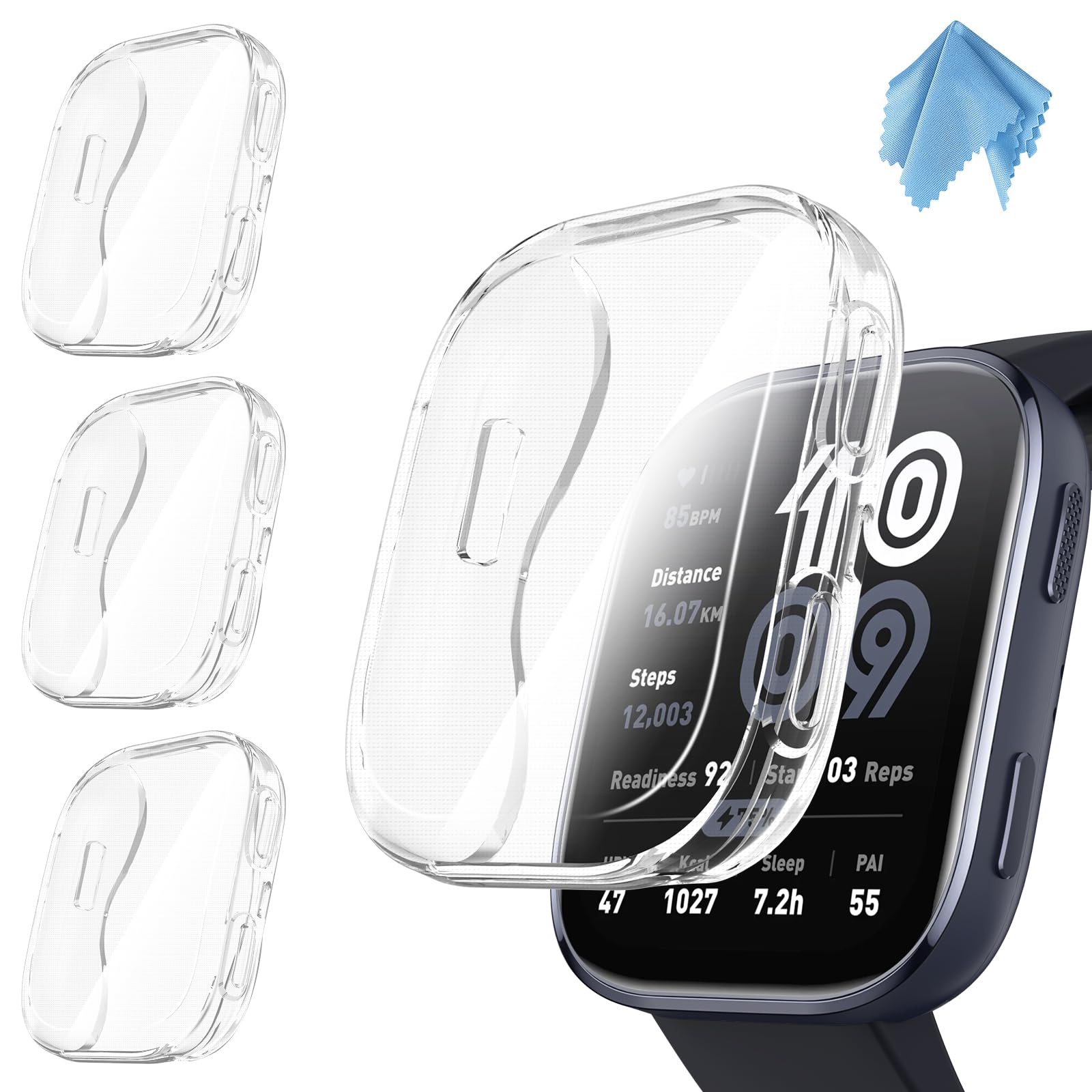 Fintie 3 Packs TPU Screen Protector Case Compatible with Amazfit Bip 6