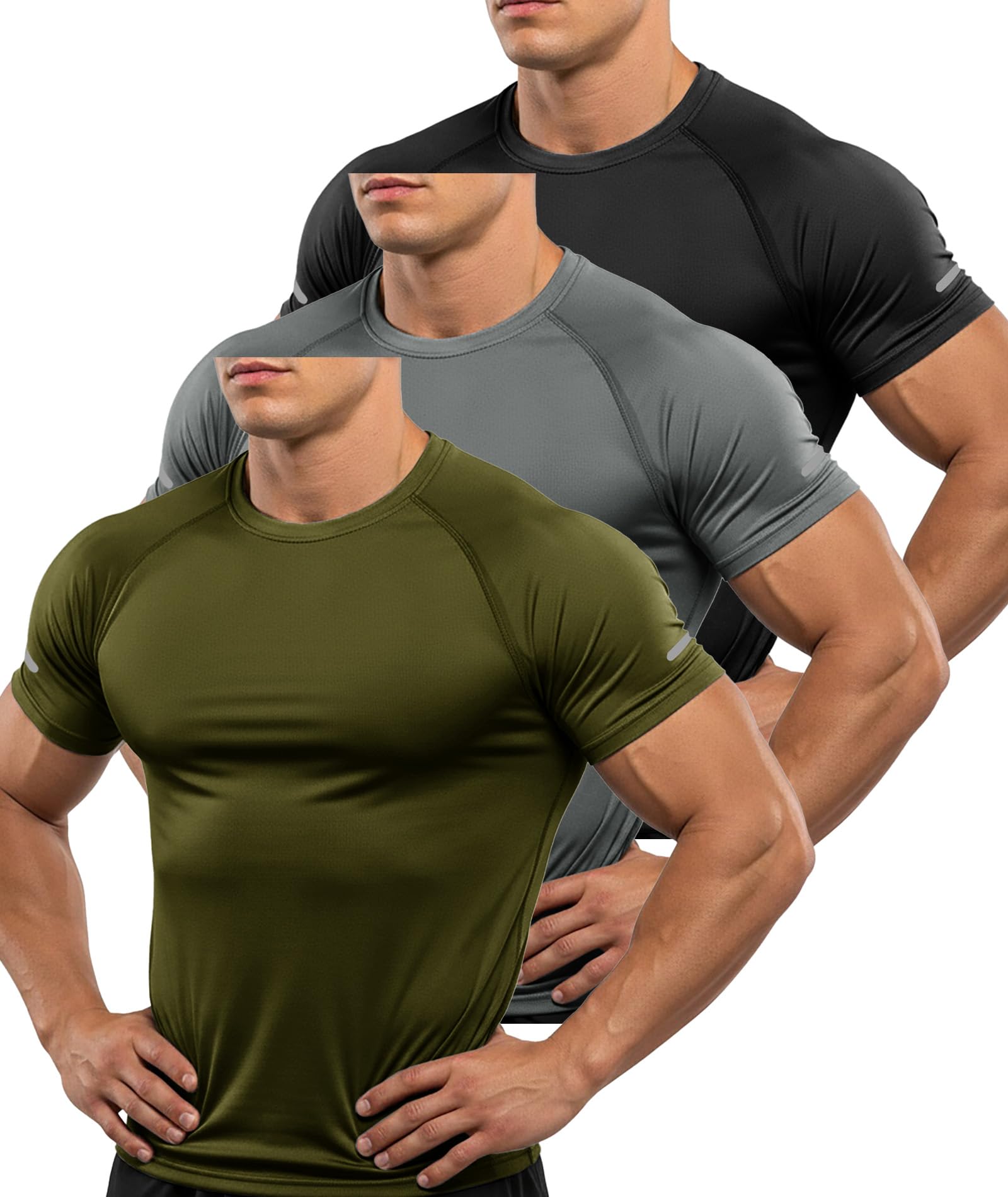 ZITY Pack de 3 Camisetas Manga Corta Hombre Camiseta Deporte Hombre Camiseta Transpirable Secado Rápido de Verano Ropa Running Gym Fitness — view 10