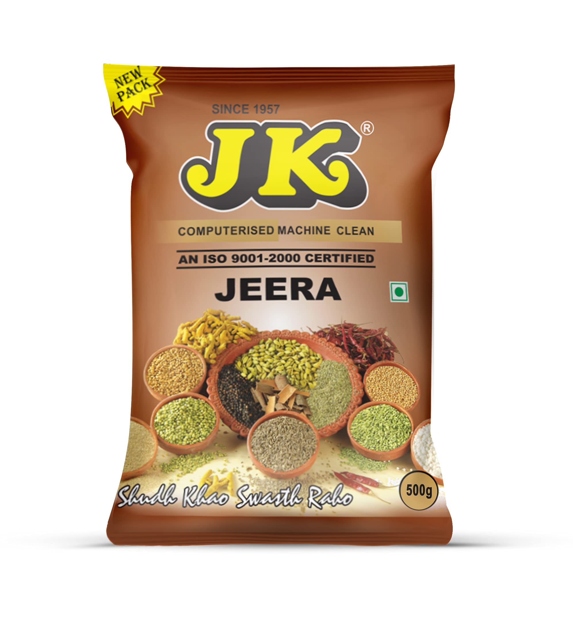 JK Jeera (Cumin) Whole - Quality Whole Cumin Seeds for Cooking, Flavoring, and Health Benefits. (500G)
