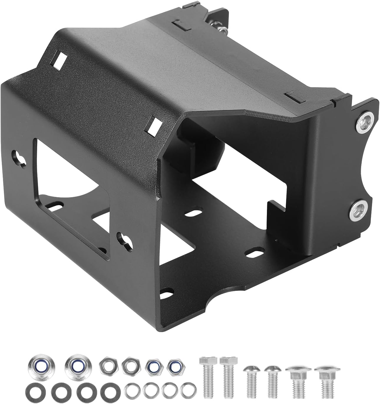 VEVOR Winch Mount, Winch Capacity of 2000-3600 lbs, Trailer Hitch Winch Mount for Select Polaris Sportsman Models (2009 and Newer), 2 Mounting Hole Design, Powder Coated Steel, Fit for Desert Rescue