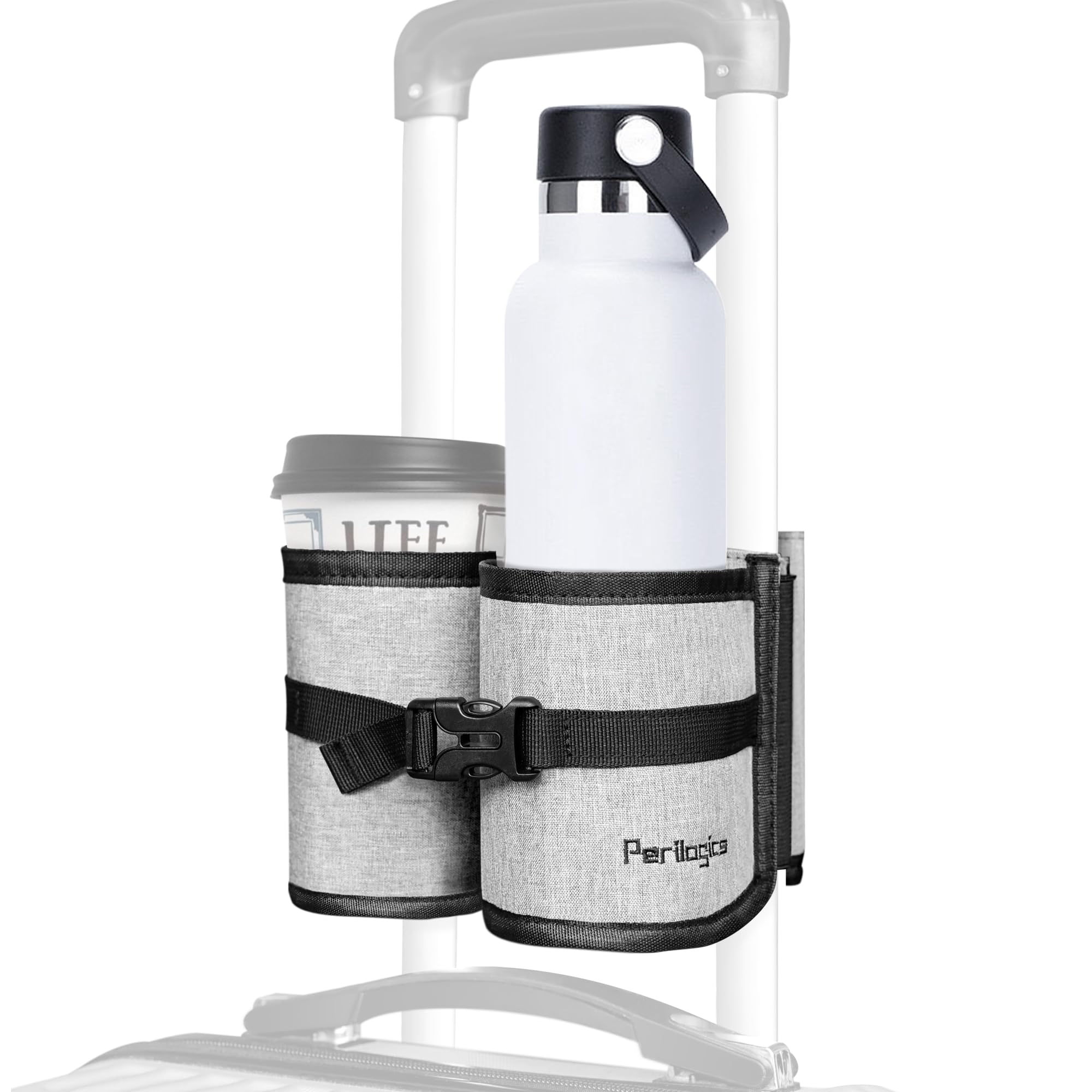 Amazon.com: Perilogics Luggage Travel Cup Holder Attachment for Suitcase Drink, Coffee Mug, Bottle Caddy. Traveler Carry on Hands Free Accessory. Ideal for Frequent Travelers or Flight Attendants Gift. : Clothing, Shoes &