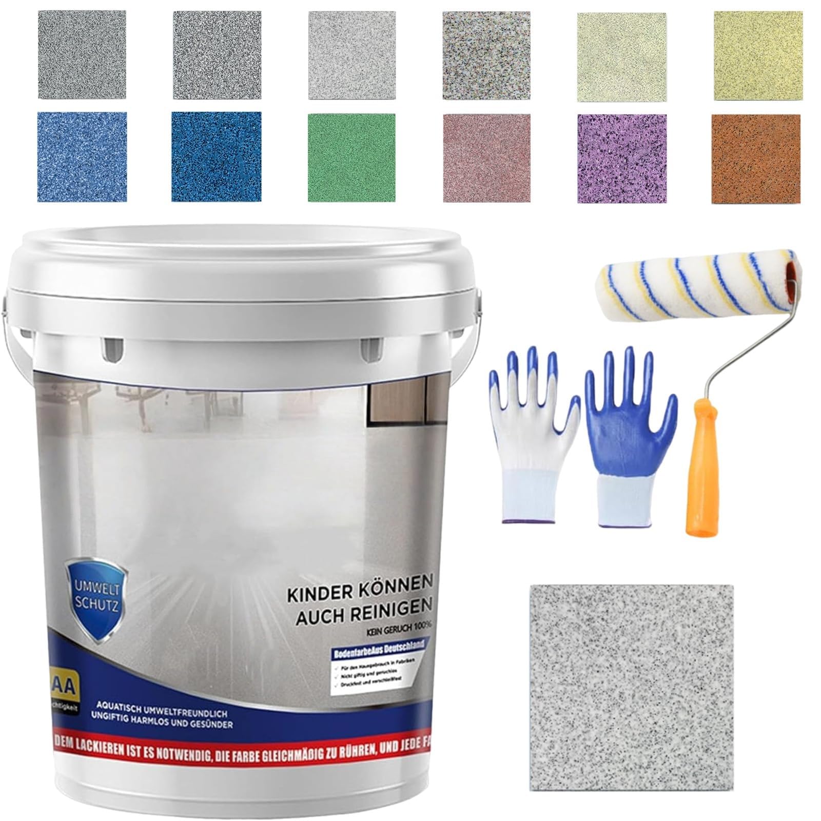 Upgrade Epoxy Coloured Sand Floor Paint, Louis Forest Epoxy Floor Paint for concrete, High Gloss Marble Effect Epoxy Floors Coating Self Leveling for Basement, Wood Floors, Garage, Outdoor (1kg