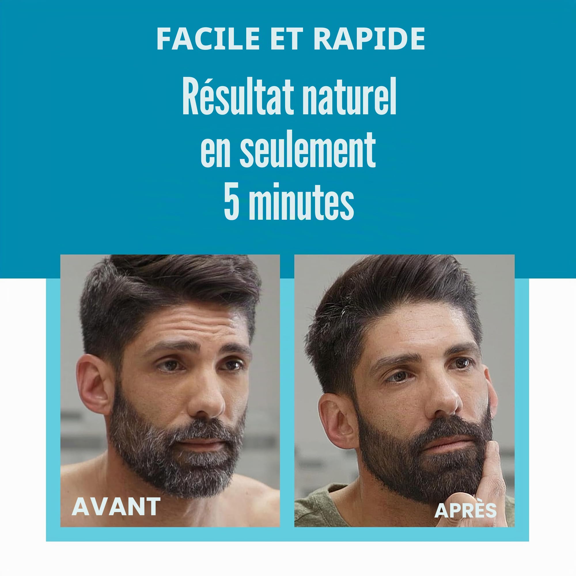 Just for Men Barbe & Moustache, Teinture pour barbe homme, couleur châtaigne moyenne, élimination des poils gris, avec peigne applicateur - M35 (3 Pack)