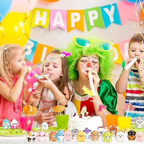 Miniatura 7 de funnysquee Paquete de 20 llaveros de animales esponjosos, juguetes para fiestas, mini animales, alivio del estrés, juguetes para apretar, regalo de