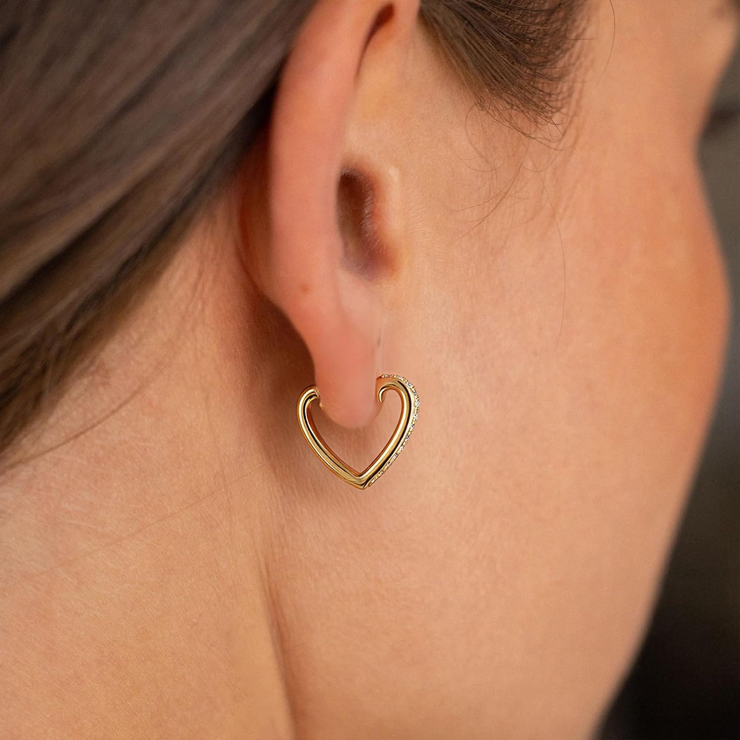 VACRONA Gold Hoop Earrings Huggie for Women Cubic Zirconia 14k Gold Plated Small Huggie Hoops Earrings Hypoallergenic Jewelry Gifts
