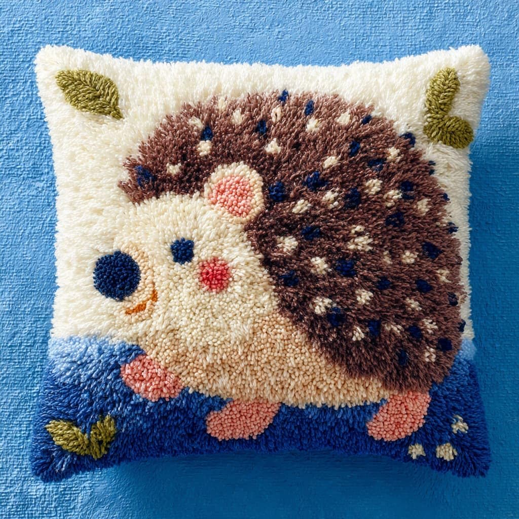 Henypt Latch Hook Cushion Kits, Hedgehog