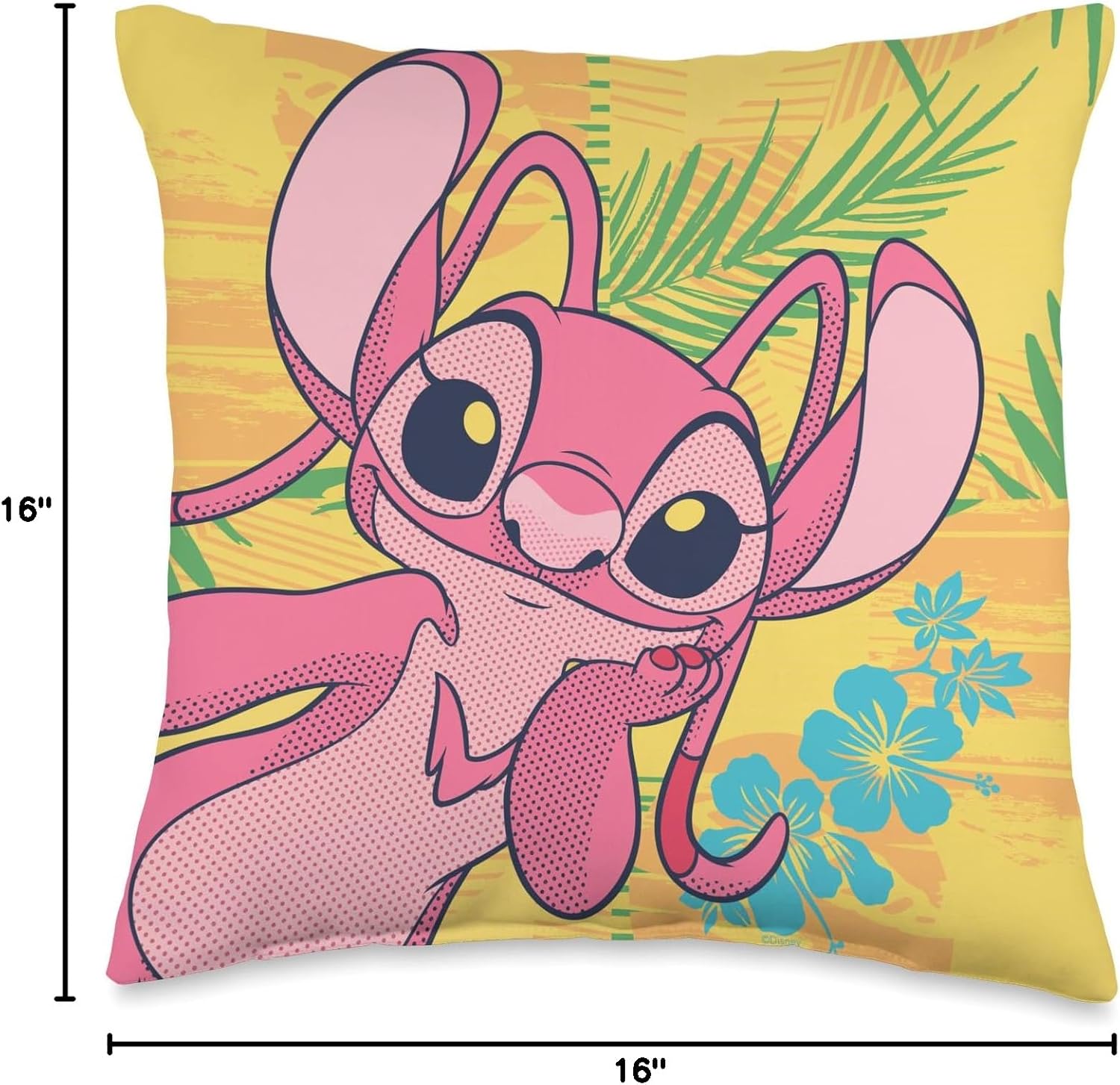 Disney Lilo & Stitch Angel Tropical Hawai’i Beach Vibes Throw Pillow