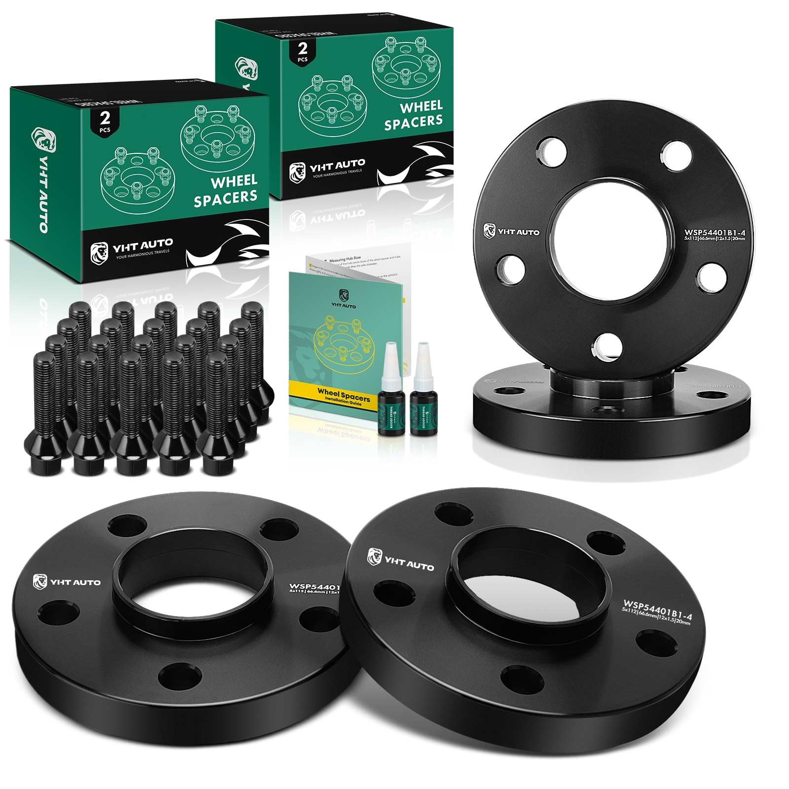 YHTAUTO 5x112mm Hub Centric Wheel Spacers 20mm