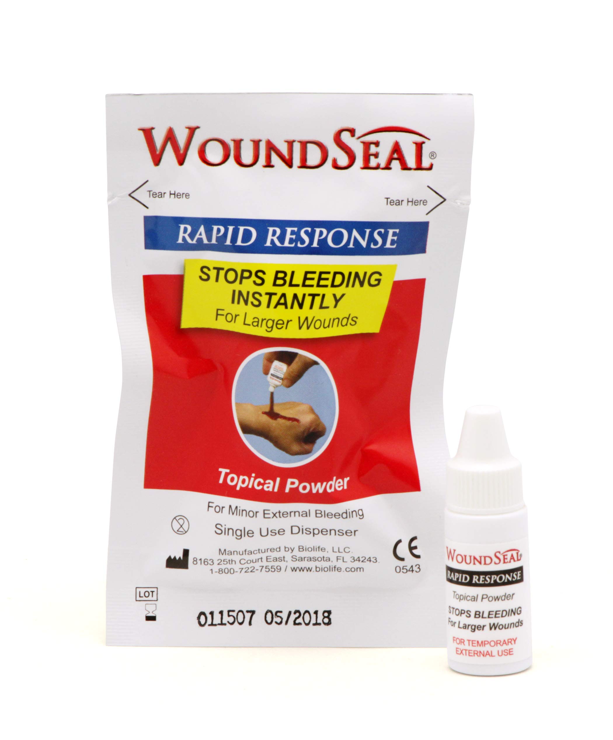 WoundSeal Powder for Larger Wounds Single use Dispenser Bottle by Medique – Large, White, Model FBA_2330