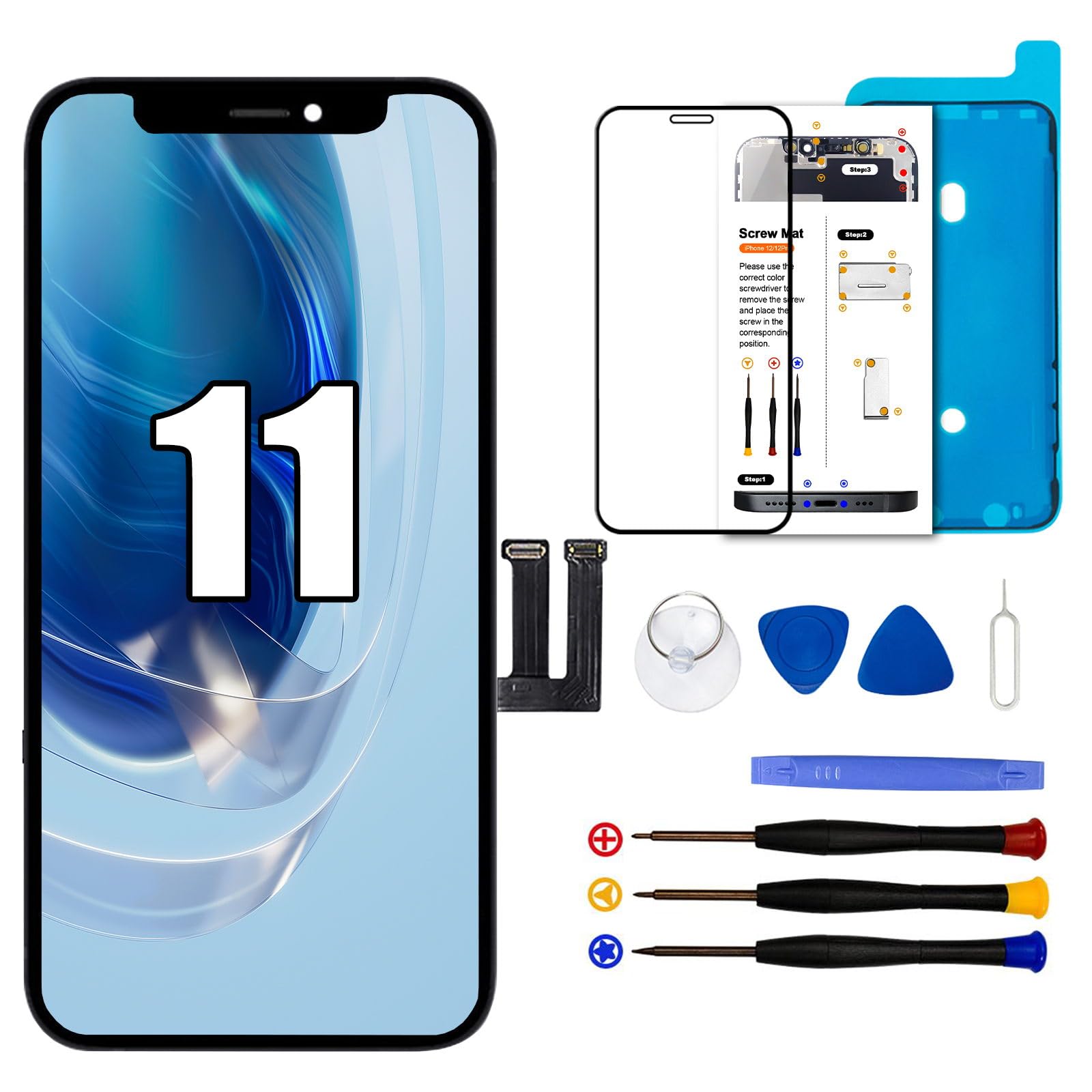 Écran De Rechange EFaith Pour IPhone 11 - 6.1" LCD, Tactile, Kit Réparation Complet - Modèles A2111/A2221/A2223
