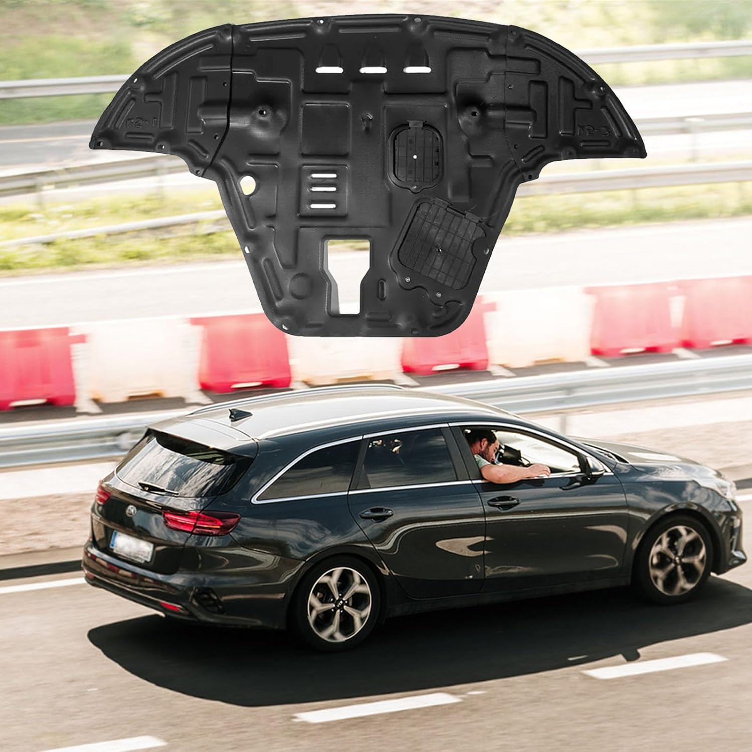 Upgrade Engine Splash Shield Fit for Kia K5 2021 2022 2023 2024 2025 Compatible with K5 2021-2024 Engine Case Guard Under Cover Including Screw Hardware