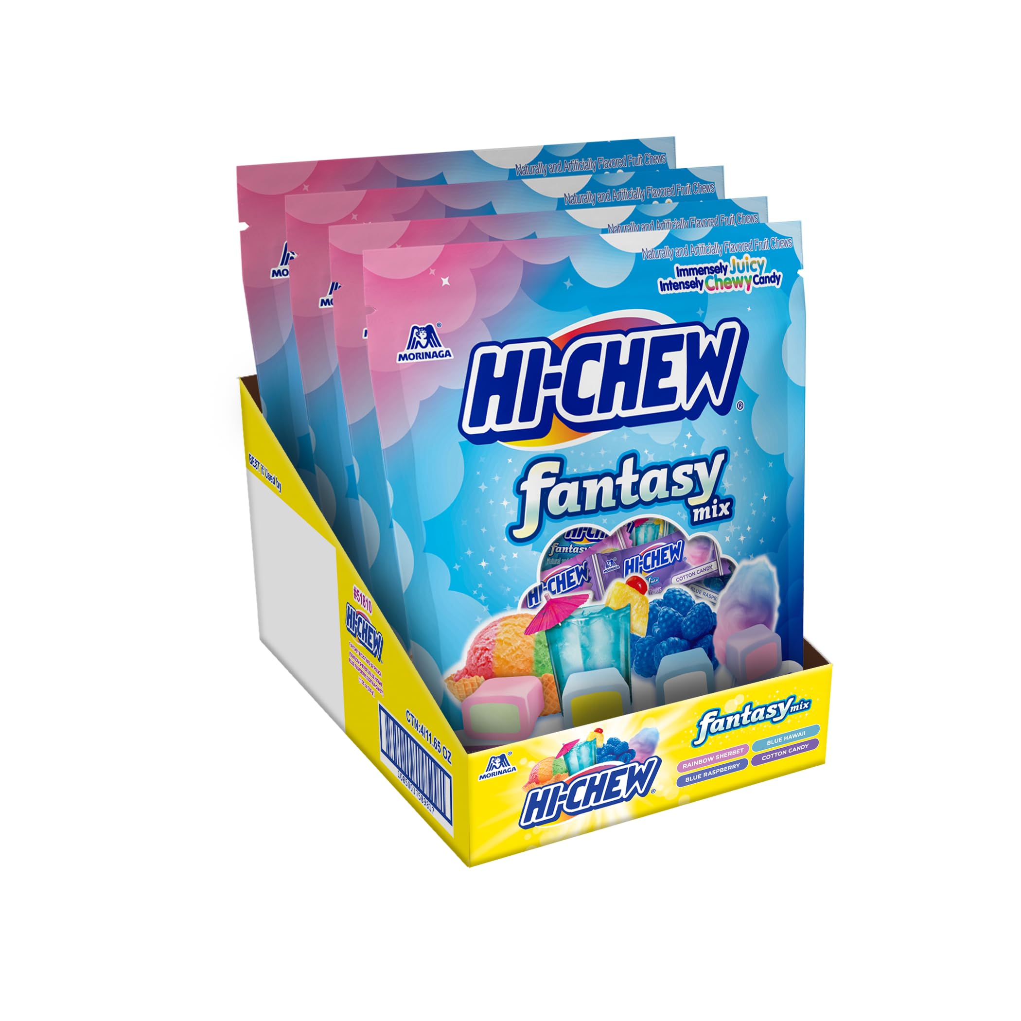 Amazon.com : HI-CHEW Fantasy Mix, Pack of 4 Bags - Rainbow Sherbet
