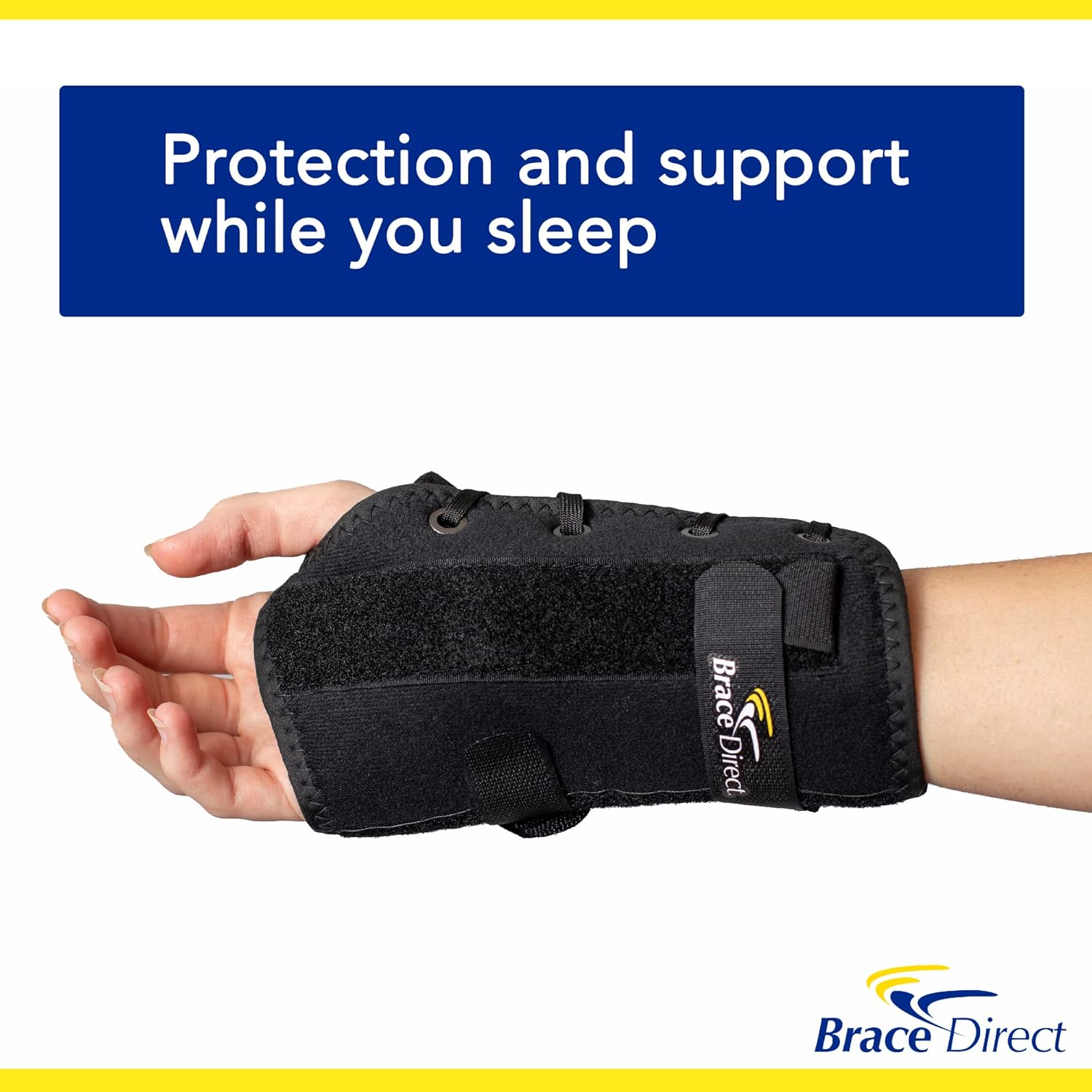 Brace Direct Carpal Tunnel Wrist Brace Night Splint - Adjustable Sleep Support for Wrist Pain from Carpal Tunnel, Arthritis, Tendonitis, Sprains - For Men and Women