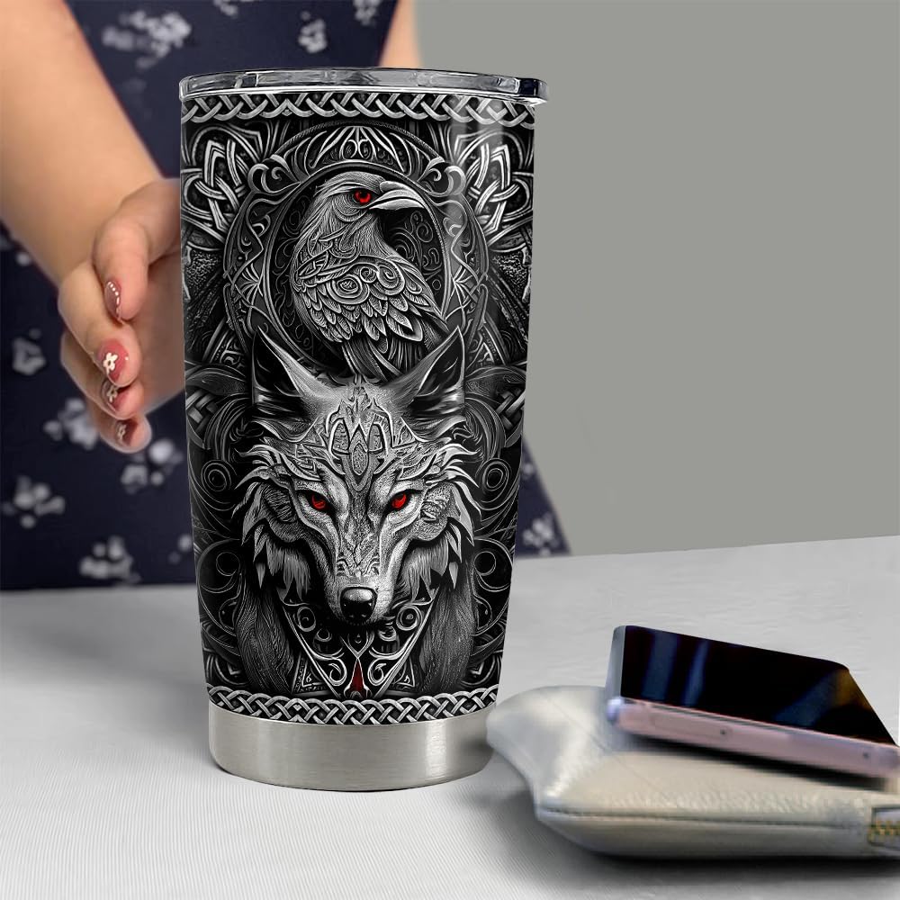 Viking Cup Tumbler 20oz Viking Gifts for Men Vikings Stainless Steel Insulated Tumblers Coffee Travel Drinking Mug Gift for Birthday Christmas - Image 6