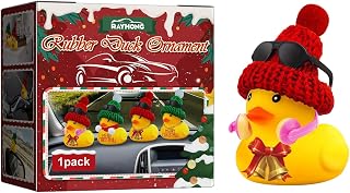 Christmas Car Rubber Duck Ornament Duck, Christmas Ornaments Car Dashboard Decorations with Mini Christmas Accessories, Ch...