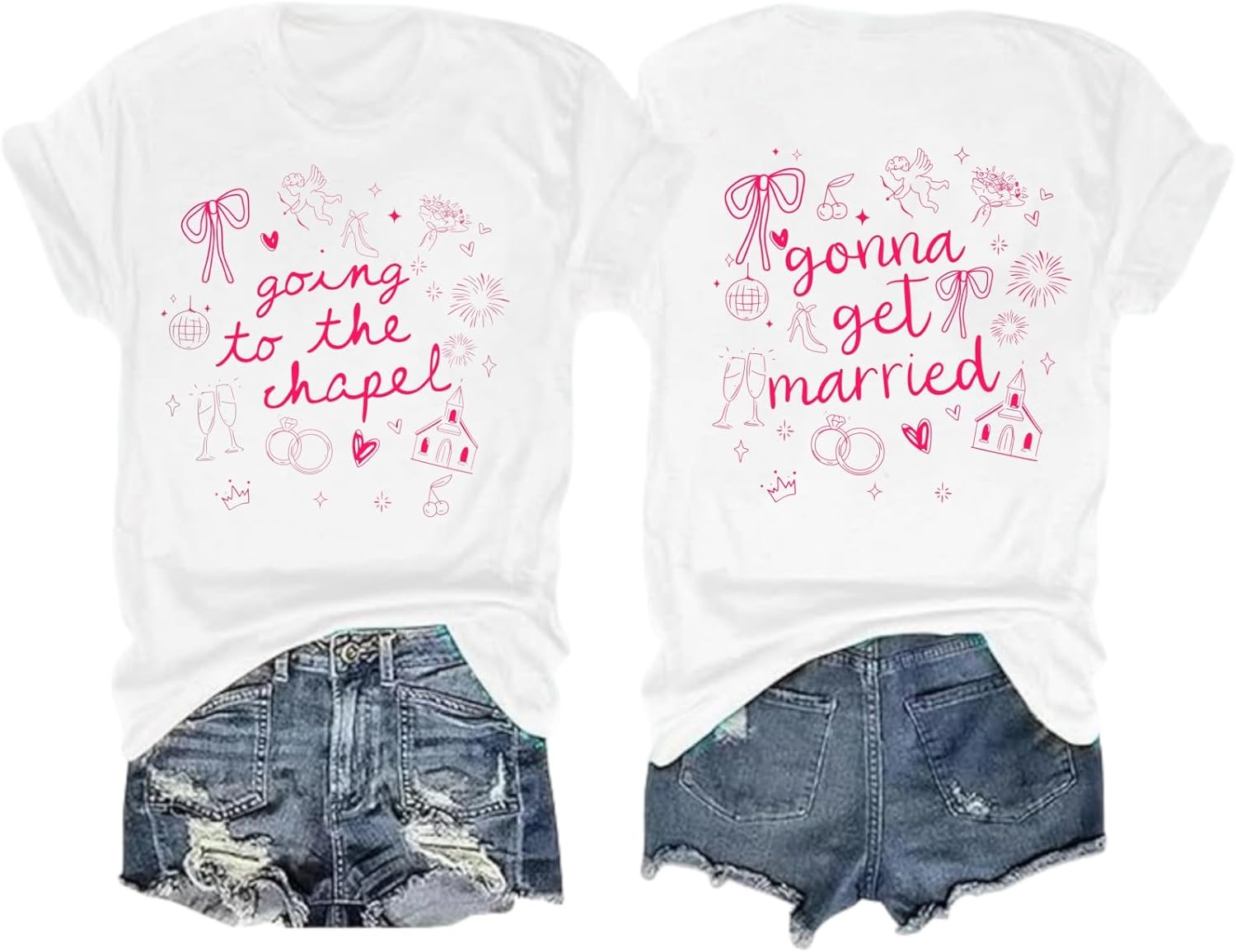 Bride Shirt Women Going to The Chapel Shirt Bachelorette Outfits Bride Engaged Tee Bridal Gift Party Short Sleeve