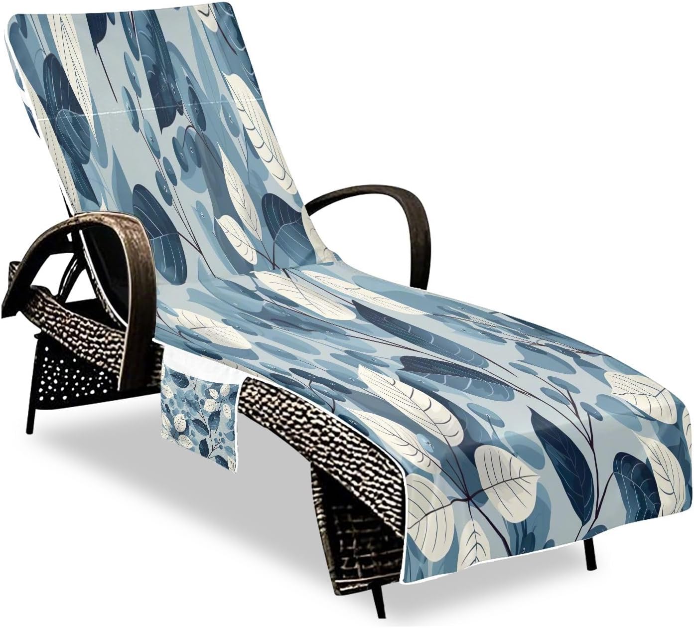 FRMG Blueberry Leaves Patio Chaise Lounge Covers Beach Chair Cover Beach Chair towel lounge chair towel cover A0900471a