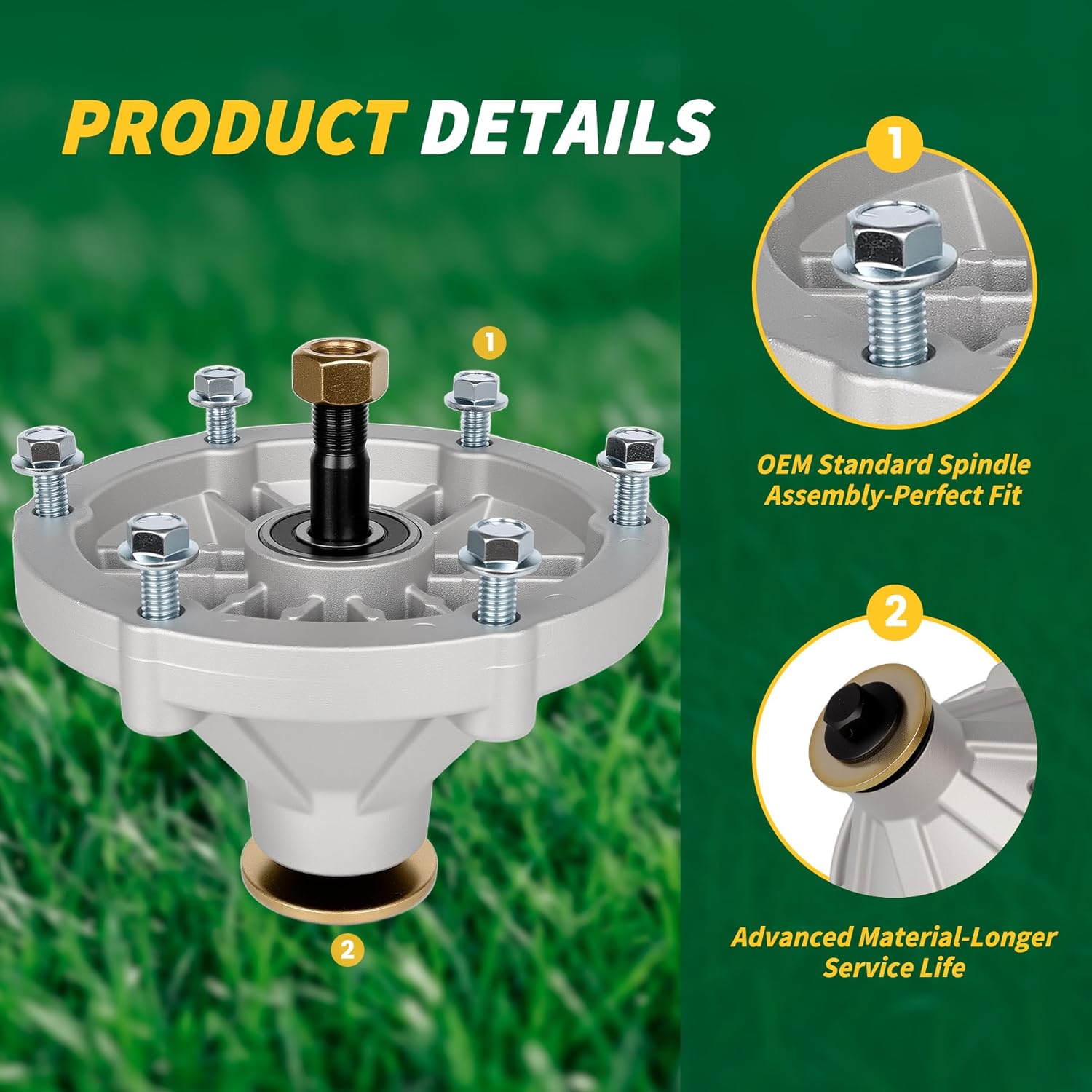 126-4630 Spindle Assembly, Compatible with Ex Mark Radius E-Series S-Series Zero-Turn Mower 44 48 52 60 Inch Deck, RAE708 RAS710 RAS720 RAS740, Replace 82-103 3-Pack
