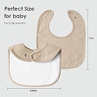 Vista 3 de Baberos de muselina para niños y niñas, baberos de algodón suave, baberos de babeo y dentición para bebés, recién nacidos