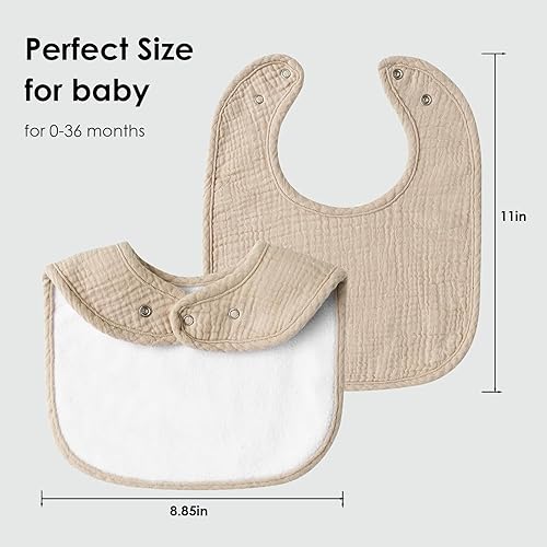 Miniatura 3 de Baberos de muselina para niños y niñas, baberos de algodón suave, baberos de babeo y dentición para bebés, recién nacidos