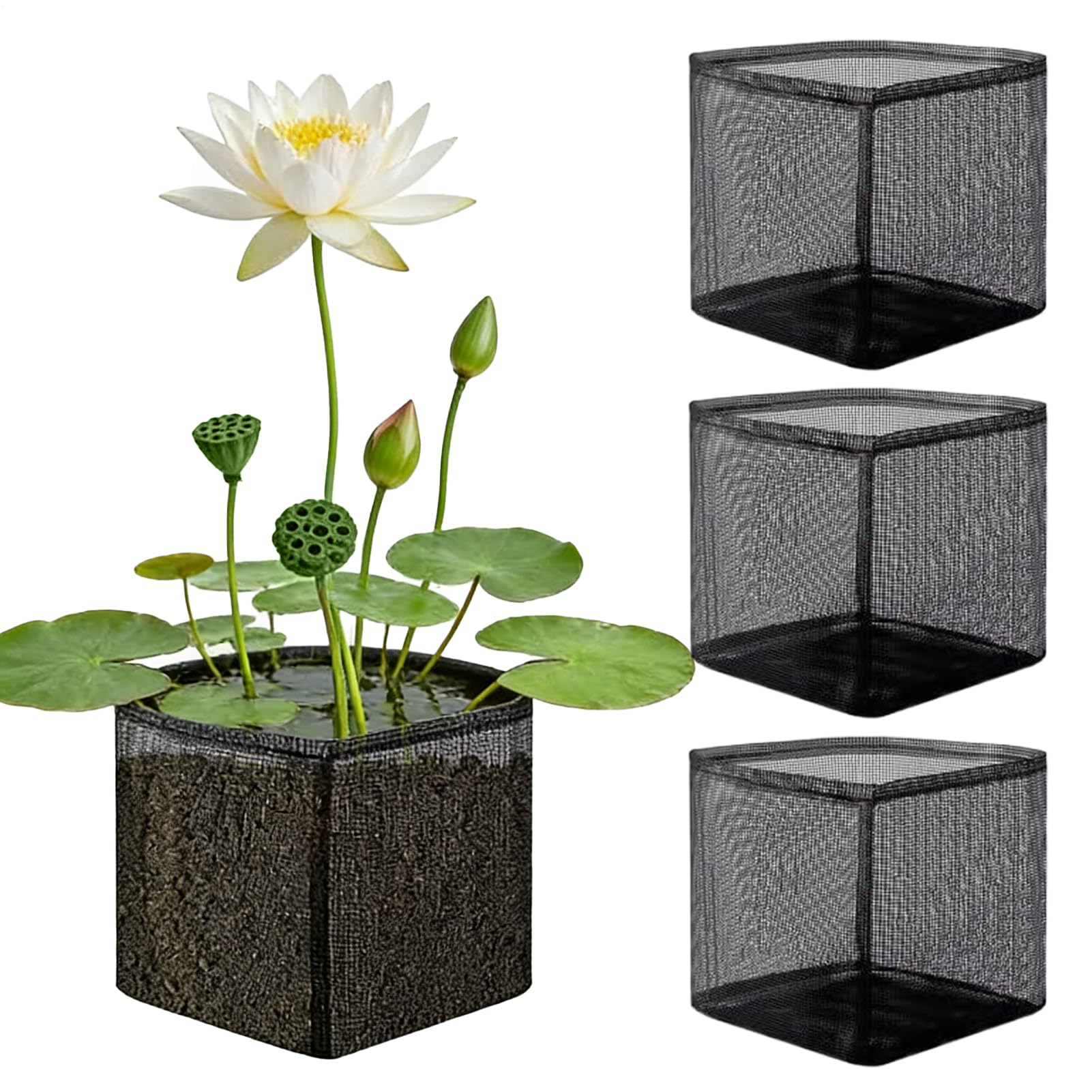 Bolsillo flotante de flora de estanque y equipo de lavabo para acuarios