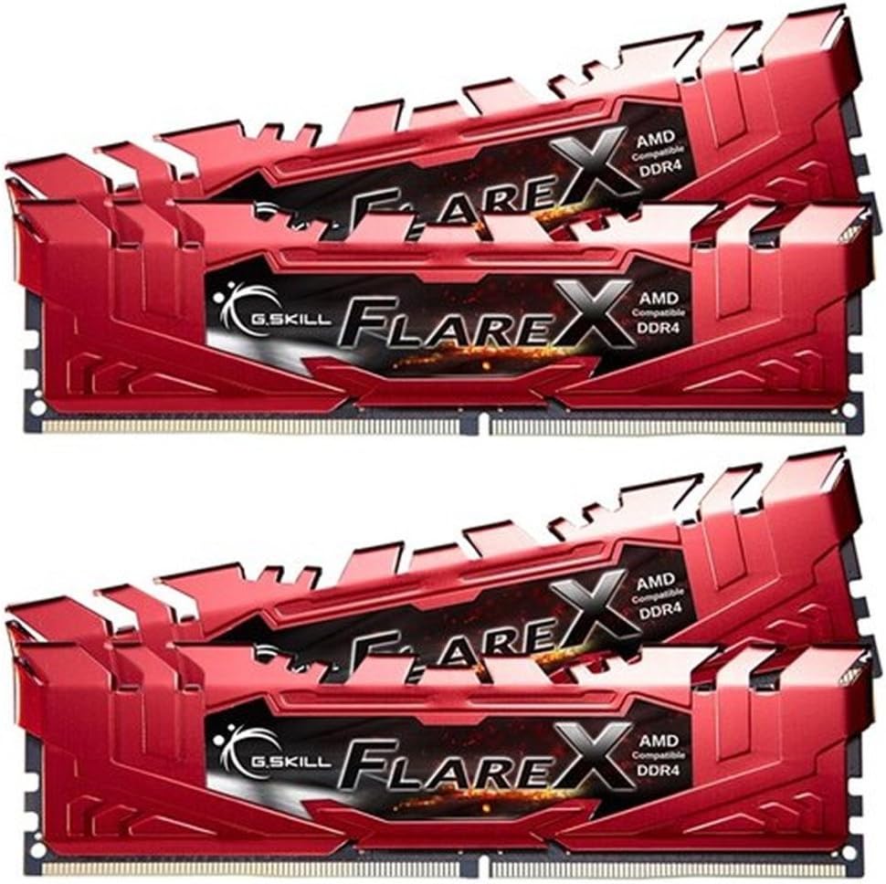 G.SKILL F4-2133C15D-16GFXR 16 GB (8 GB x 2) Flare X Series DDR4 2133 MHz PC4-17000 CL15 Dual Channel Memory Kit - Red