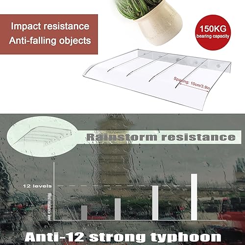 Miniatura 5 de Toldo invisible para ventana, toldo para puerta, toldo arqueado para puerta superior, toldo de entrada para patio al aire libre, cubierta de