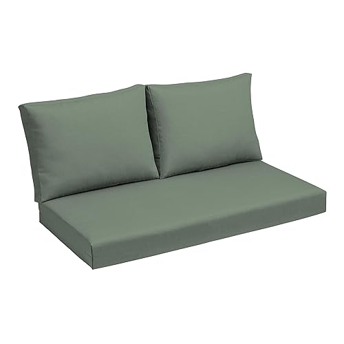 Arden earthFIBER Outdoor Loveseat Cushion Set, 48 x 24, Rain-Proof,