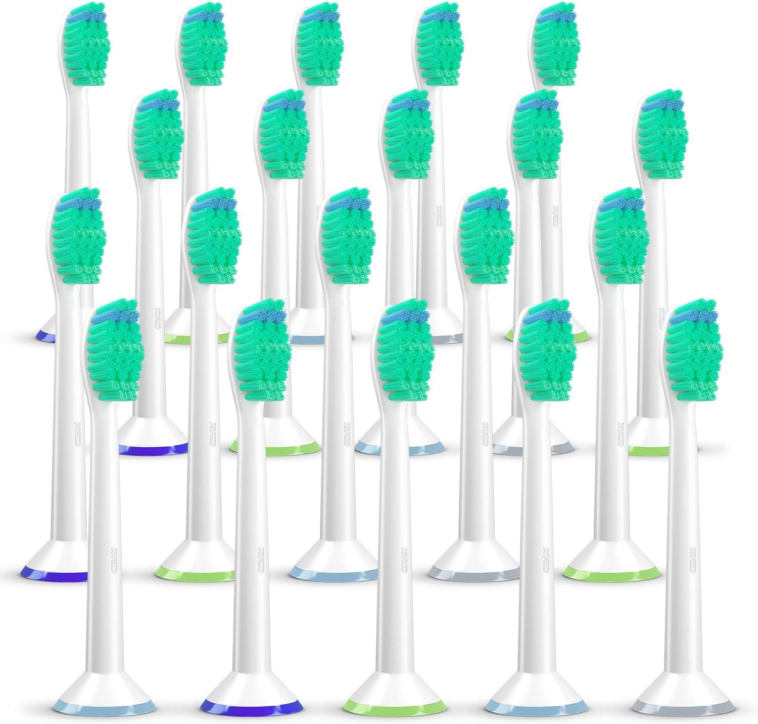 ORAX Sonicare Toothbrush Heads Compatible with Philips Sonicare Toothbrush - fits 2 Series Plaque Control, 3 Series Gum Health, DiamondClean, FlexCare, HealthyWhite, EasyClean & Other, 20 Pack