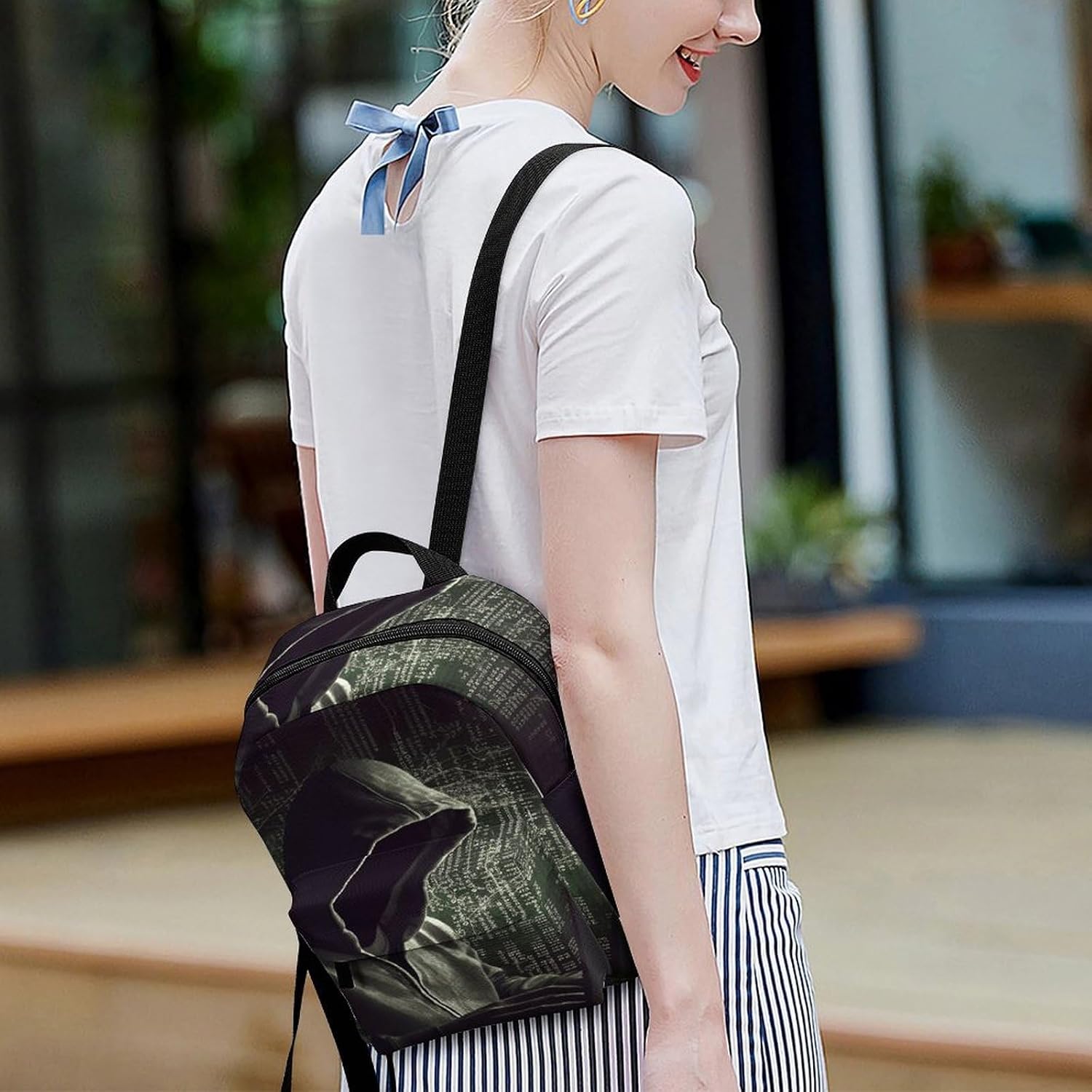 Hacker Mini Backpack Purse for Women | Waterproof durable oxford cloth casual daypack, lightweight small rucksack for work travel outdoor camping daily use & gift