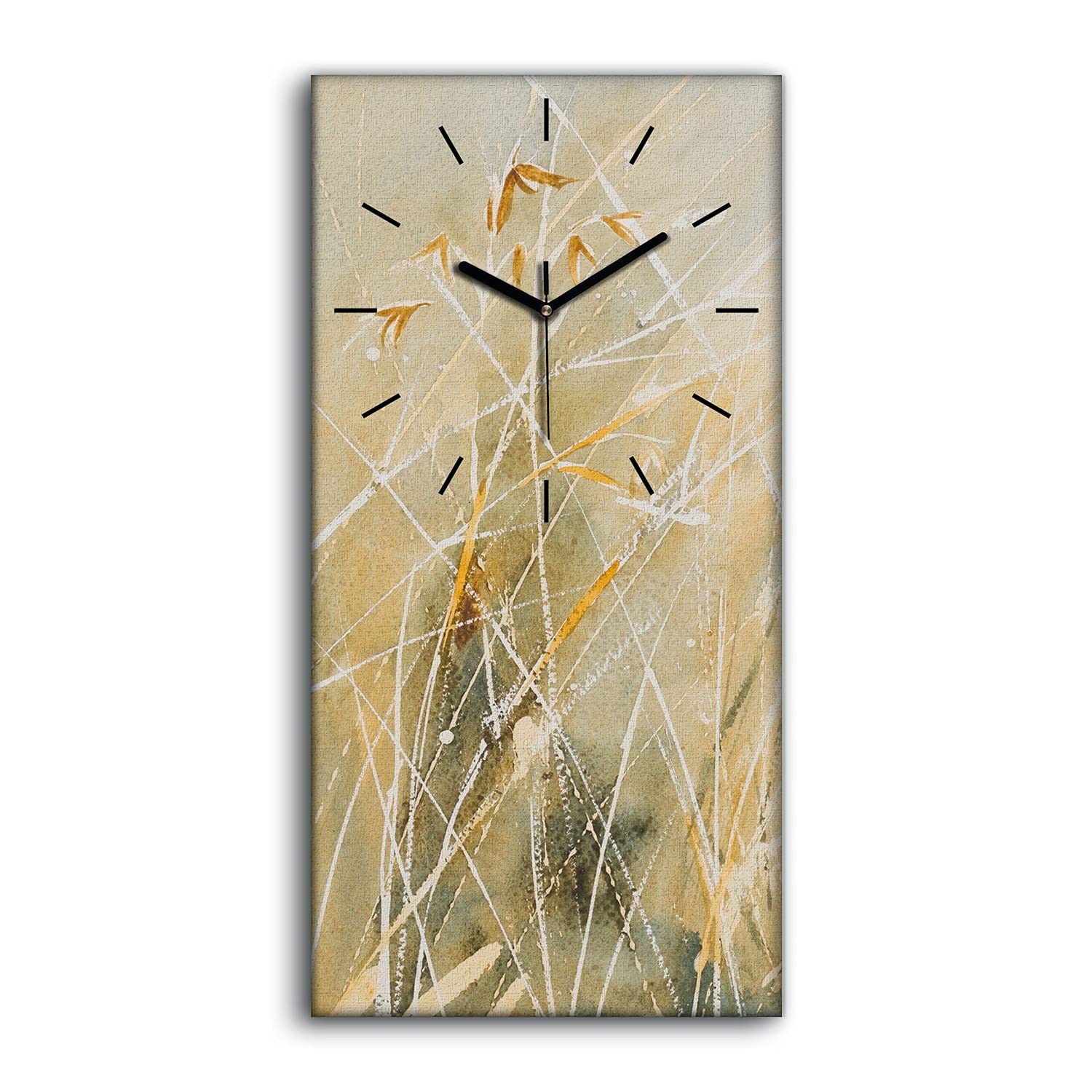 Horloge sur Toile Ambiance Nature Prairie Aquarelle Coloray 30x60cm Salon