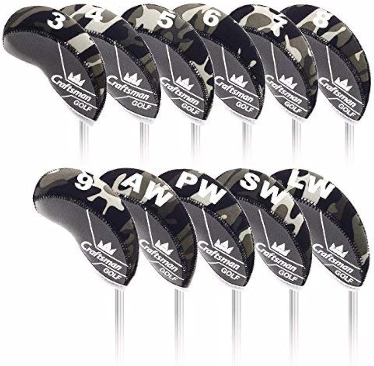 Craftsman Golf Funda protectora para cabeza de palo de golf con bandera de EE. UU., de neopreno, con cuña y hierro, para Callaway, Ping, Taylormade, Cobra, etc.
