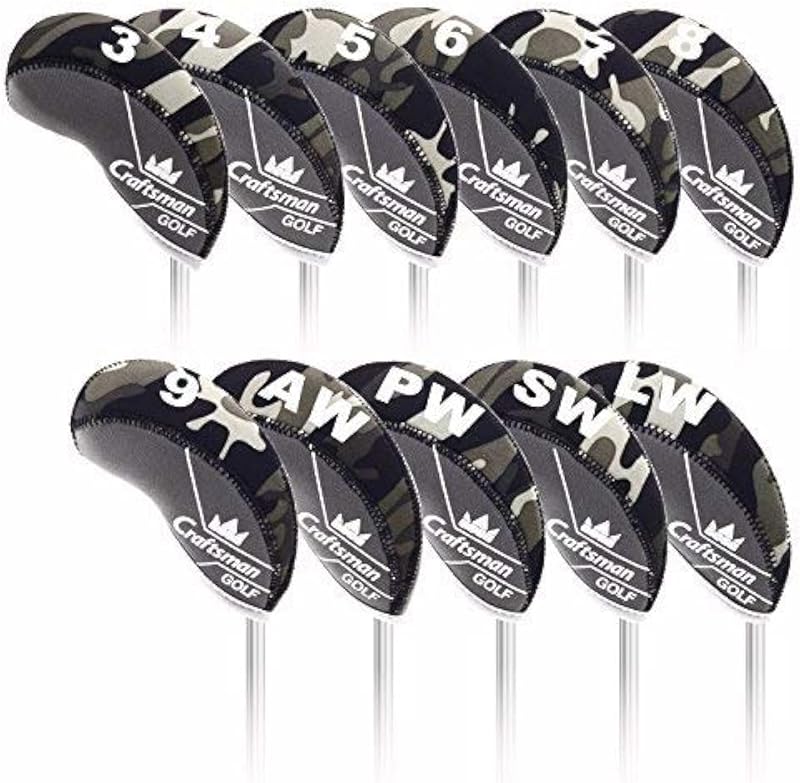 Craftsman Golf Funda protectora para cabeza de palo de golf con bandera de EE. UU., de neopreno, con cuña y hierro, para Callaway, Ping, Taylormade, Cobra, etc.