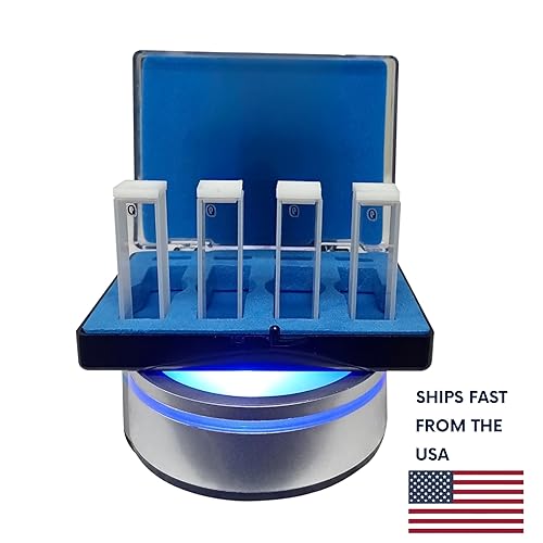 Miniatura 6 de Cubetas para espectrofotómetro, paquete de 4, absorción celular de espectrómetro de 0.1 fl oz para estudios de absorción UV-VIS, rango de longitud