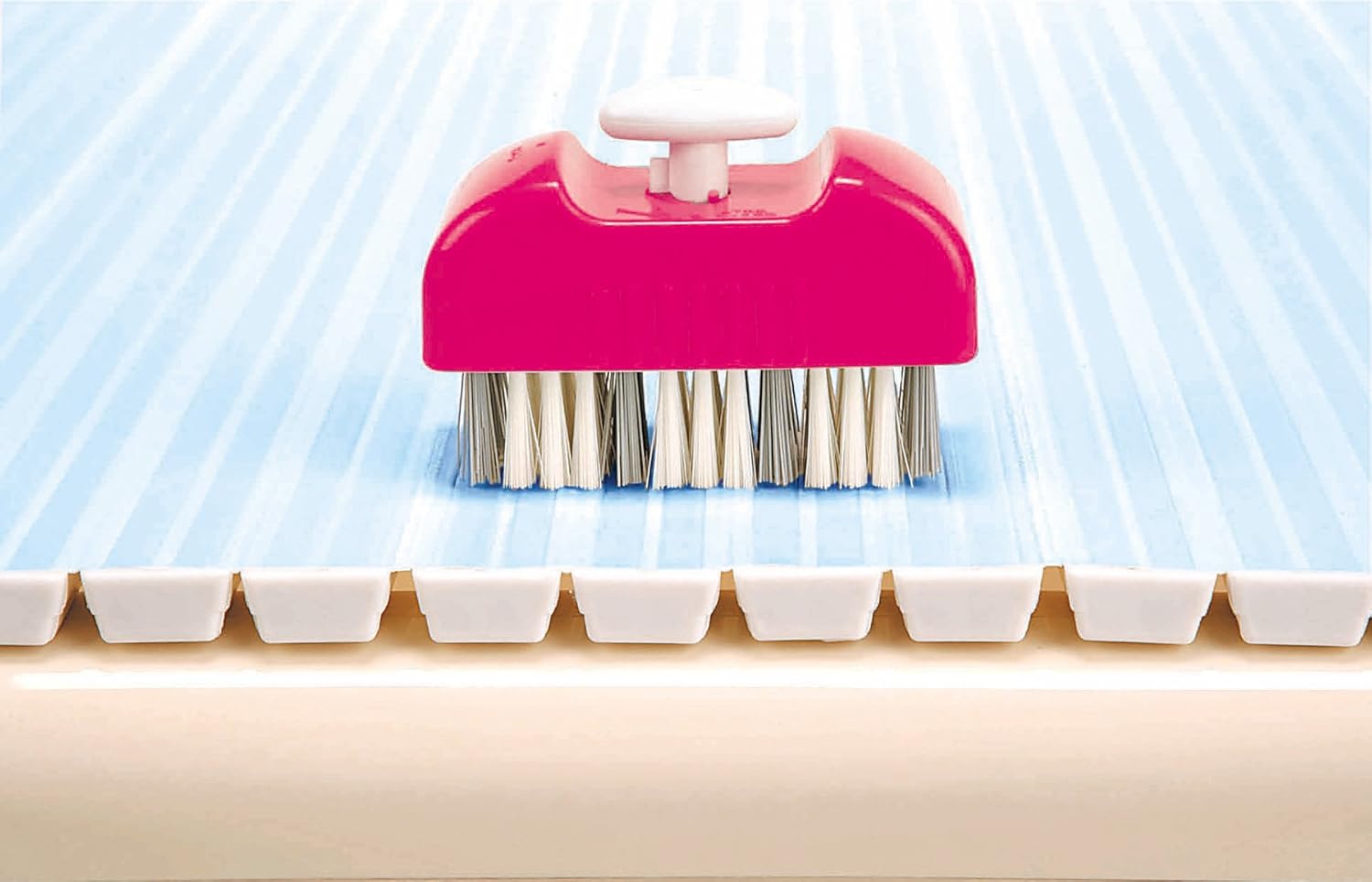 Aiwa Bath Cleaning Pink Whole Bath Pig Brush, 2 Tier Switchable Type, Groove, Flat, Made in Japan