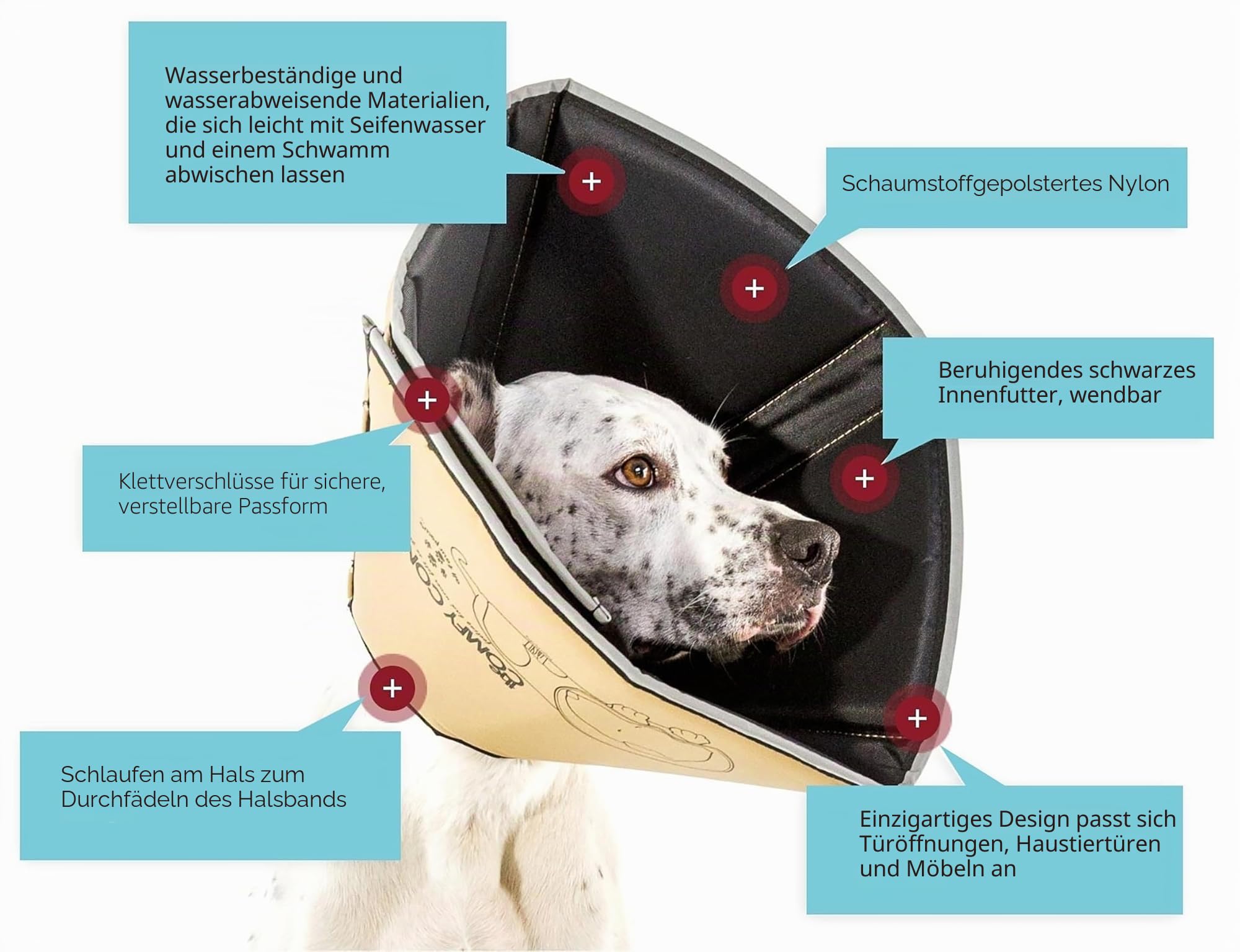 ALL FOR PAWS Halskragen COMFY CONE Halstrichter für Hunde und Katzen braun, S
