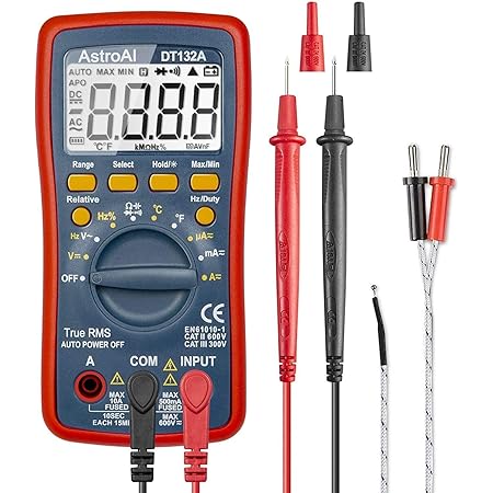 AstroAI Digital Multimeter, TRMS 4000 Counts Volt Meter Manual and Auto Ranging; Measures Voltage Tester, Temperature, Current, Resistance, Continuity, Frequency; Tests Diodes