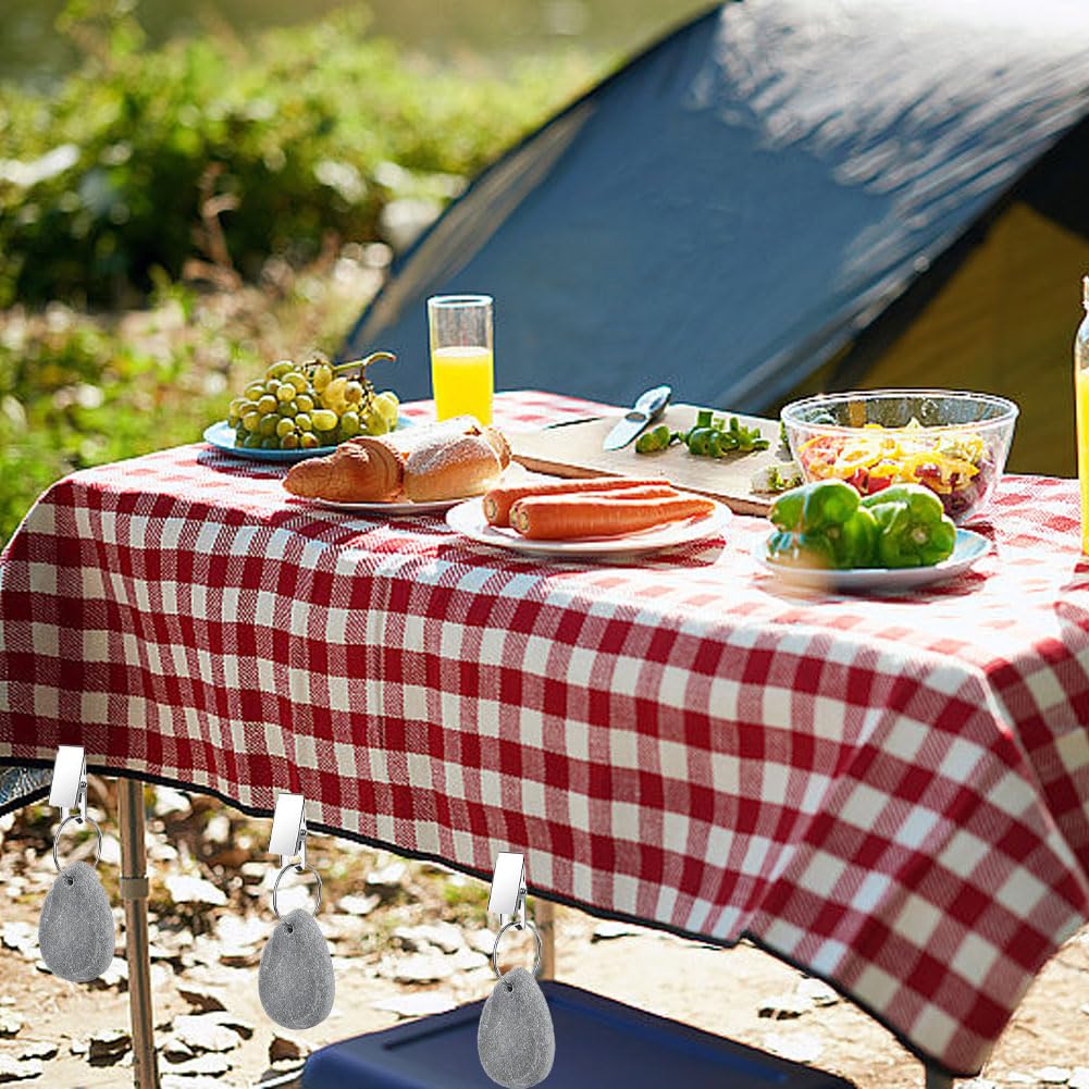 10 Pesi Per Tovaglia Da Esterno - Clip In Metallo Con Marmo, Per Picnic E Feste