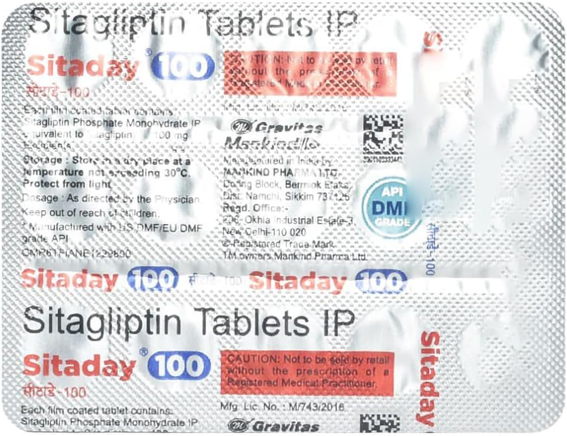 Sitaday 100 - Strip of 15 Tablets