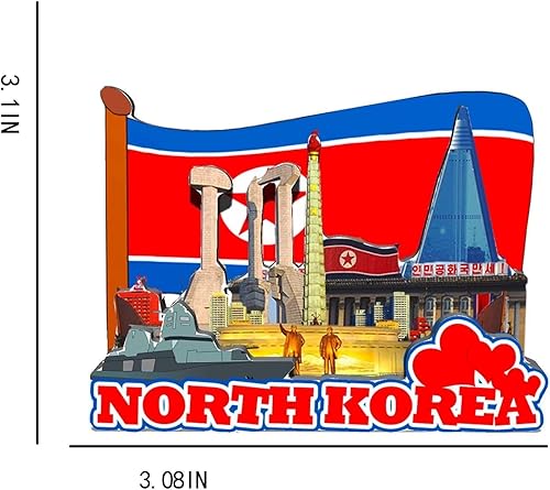 Miniatura 3 de Imán de Corea del Norte de Corea del Norte para nevera Monumentos de madera 3D Monumentos coleccionables de viaje Decoración hecha a mano -632