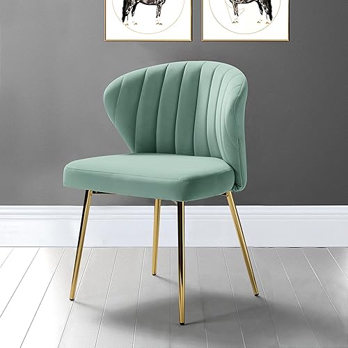 Miniatura 120 de TINA'S HOME Sillas modernas para sala de estar, comedor, pequeña silla decorativa de terciopelo con patas de metal dorado, bonita silla lateral