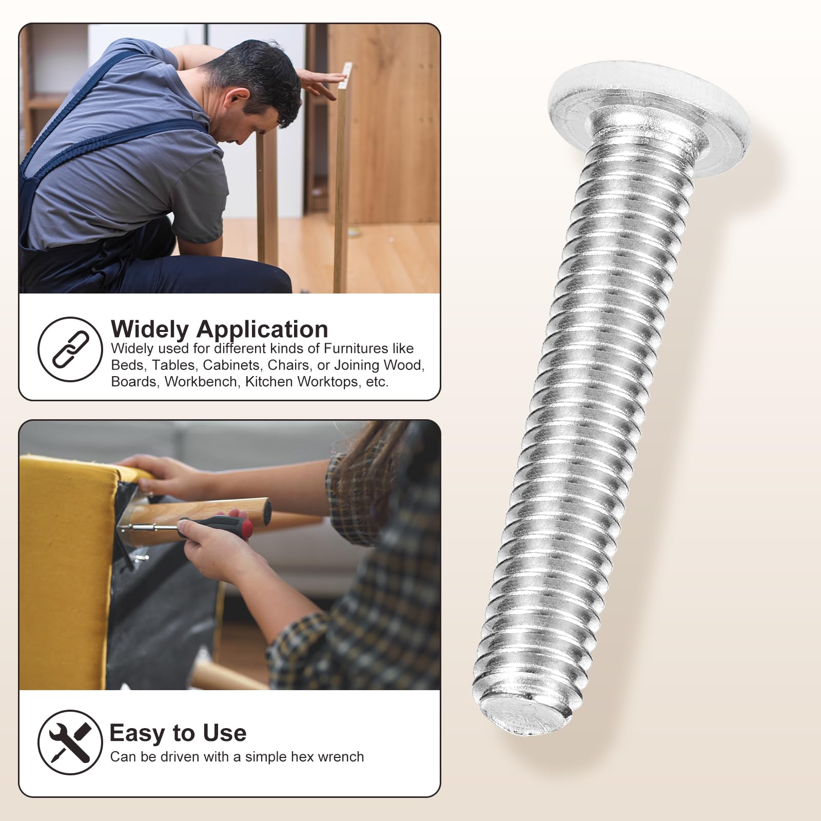 METALLIXITY Flat Head Hex Socket Cap Screws Bolts(5/16"-18x1-1/4") 10Pcs - Image 4