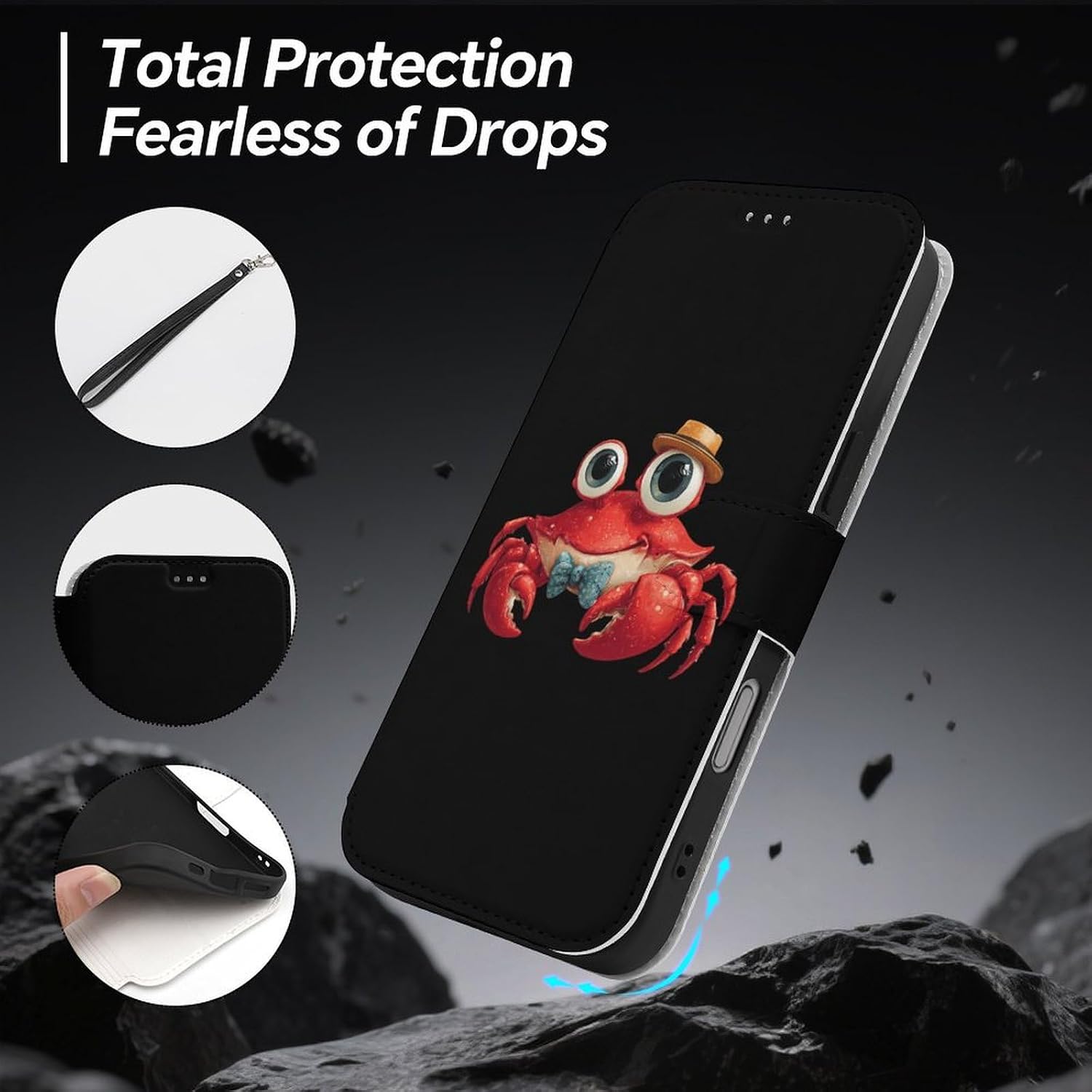 Funny Crab Flip Case Compatible for IPhone16 Series image 2