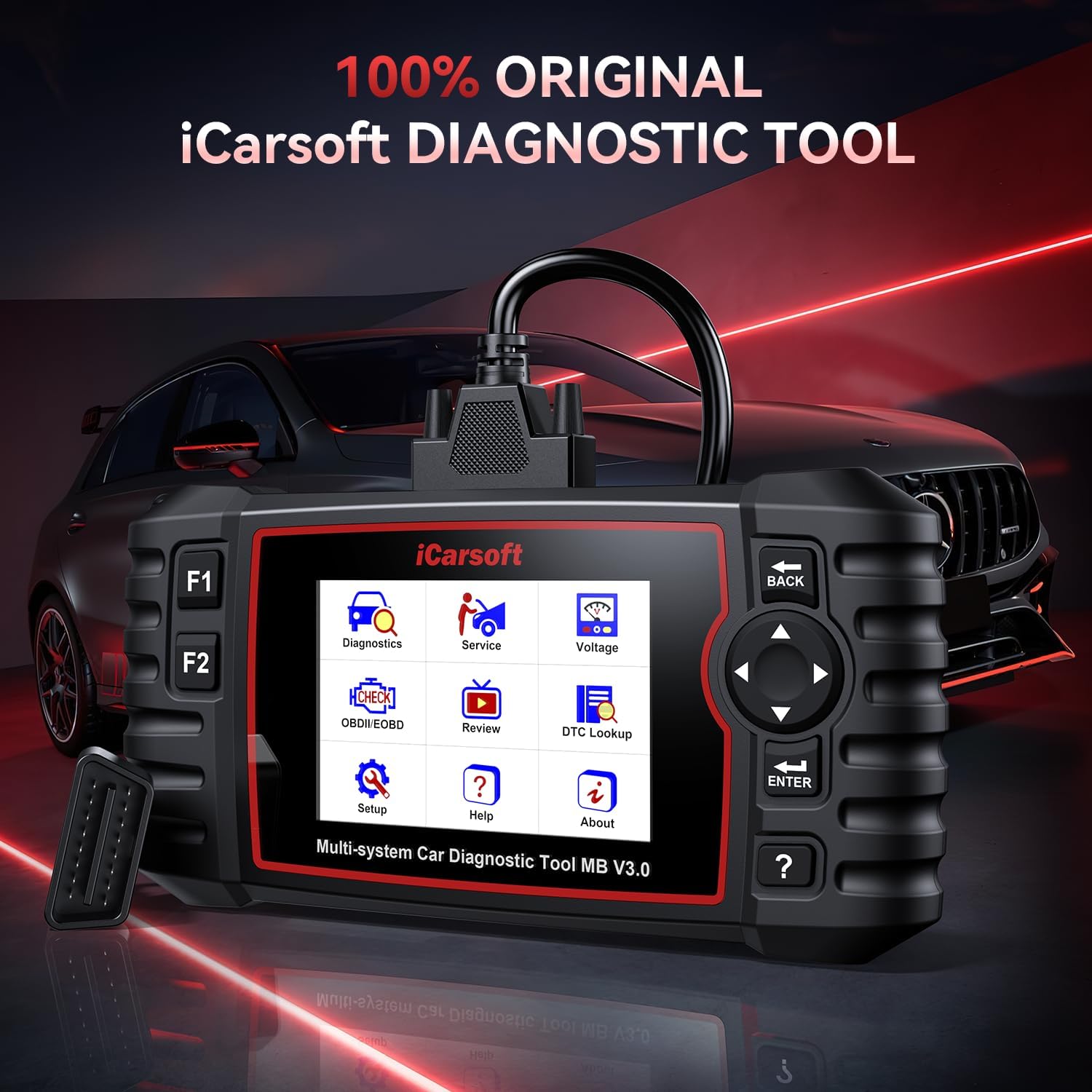 iCarsoft MB V3.0 Herramienta de Diagnóstico Profesional para Mercedes-Benz – Funciones de Servicio Avanzadas, Datos en Vivo y Gráficos, Escáner OBD2 Plug & Play