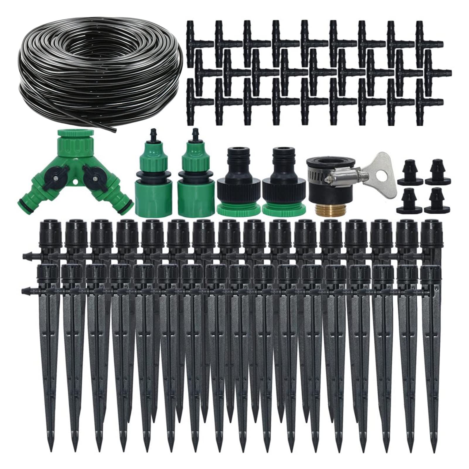 Zestaw do nawadniania kropelkowego 5M-35M System nawadniania kropelkowego Automatyczny wąż do nawadniania 360° Zestaw zraszacza z regulowanym runem kroplującym 4/7 mm Narzędzia ogrodowe (kolor: KSL01-019-5M)