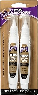 Aleene's Turbo Tacky Glue Pen for Crafts, Precision Tip Application, Stong Bond Adhesive, Dries Clear, .63 fl oz 2-Pack