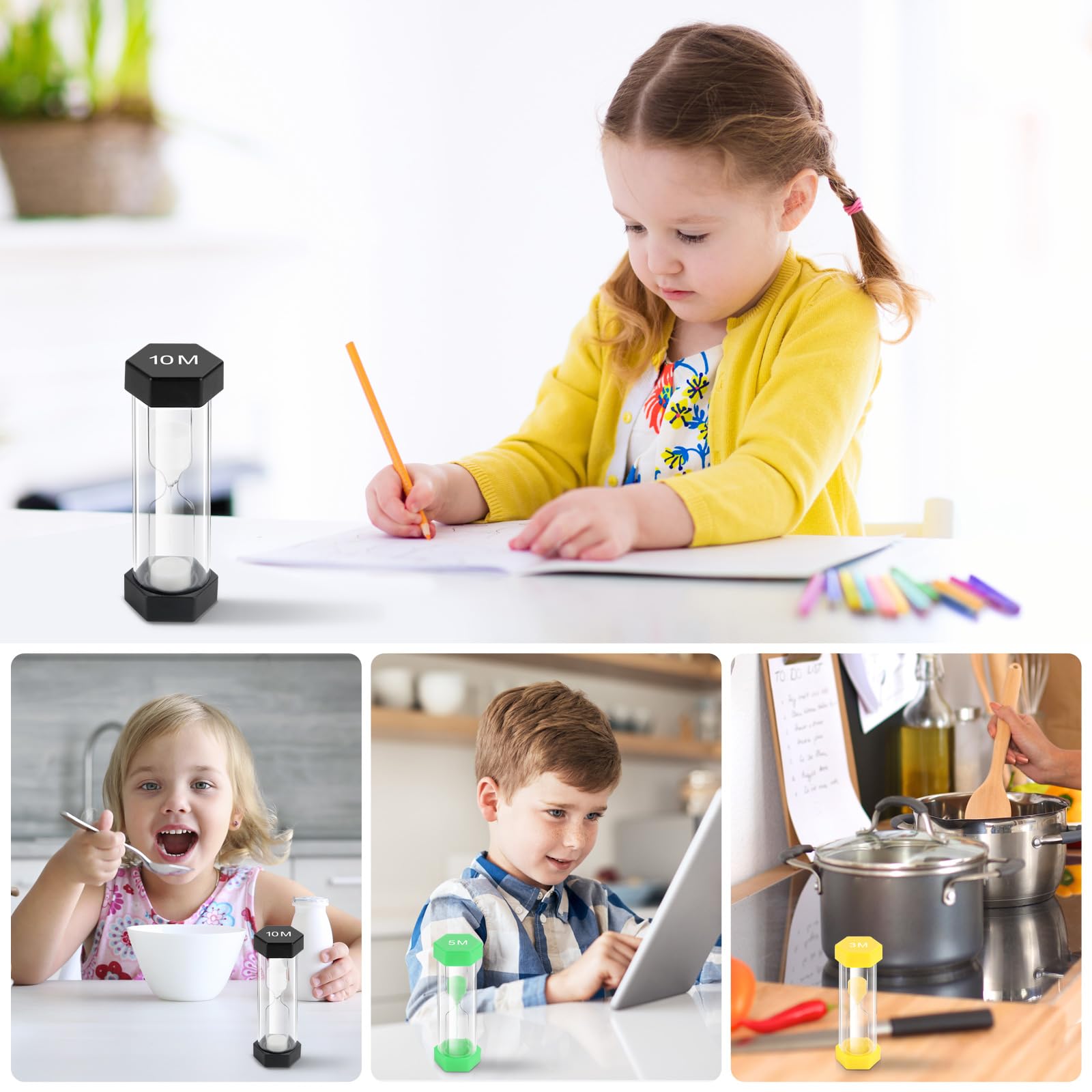 6-tlg. Sanduhren Set - 30sec Bis 10min Bunte Zeitmesser Für Kinder