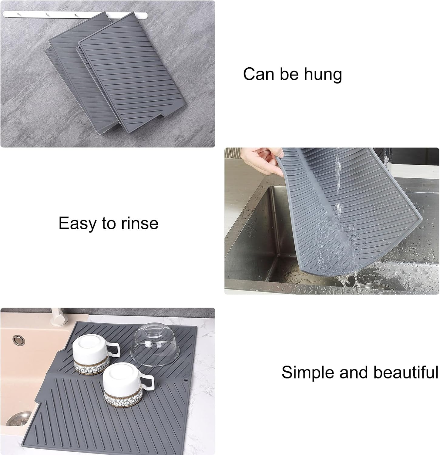 Silicone Dish Drying Mat,Easy clean,Eco-friendly,Heat-resistant Dish Drying Mats For Kitchen Counter or Sink 2026 - view 4