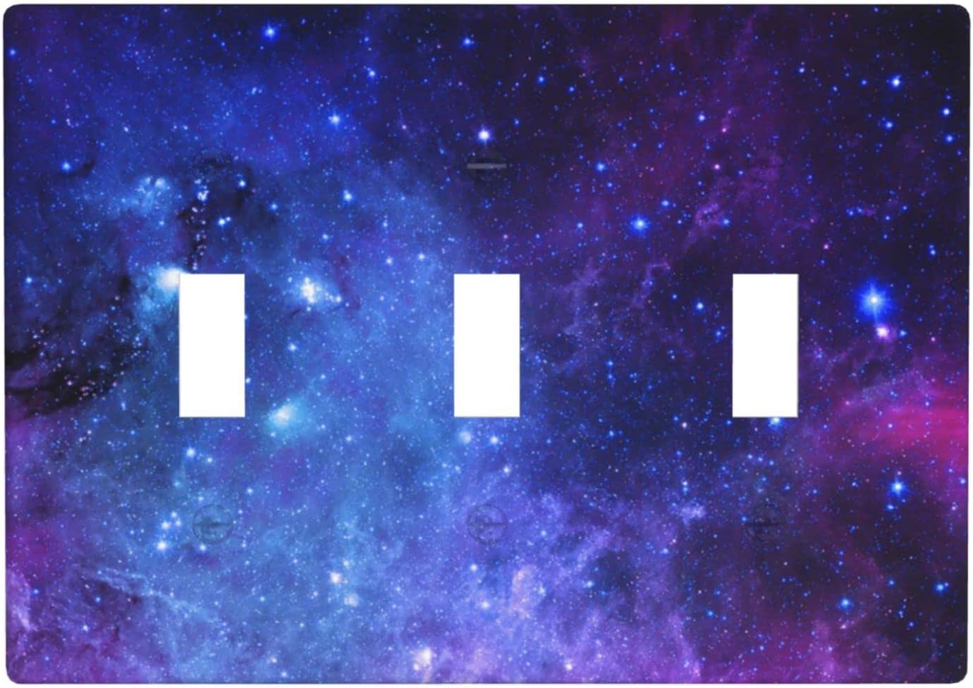 Galaxy Light Switch Cover Decorative Triple Toggle Wall Plate 3-Gang Art Print Faceplate for Bathroom Home Bedroom Decor 4.50" x 6.38"